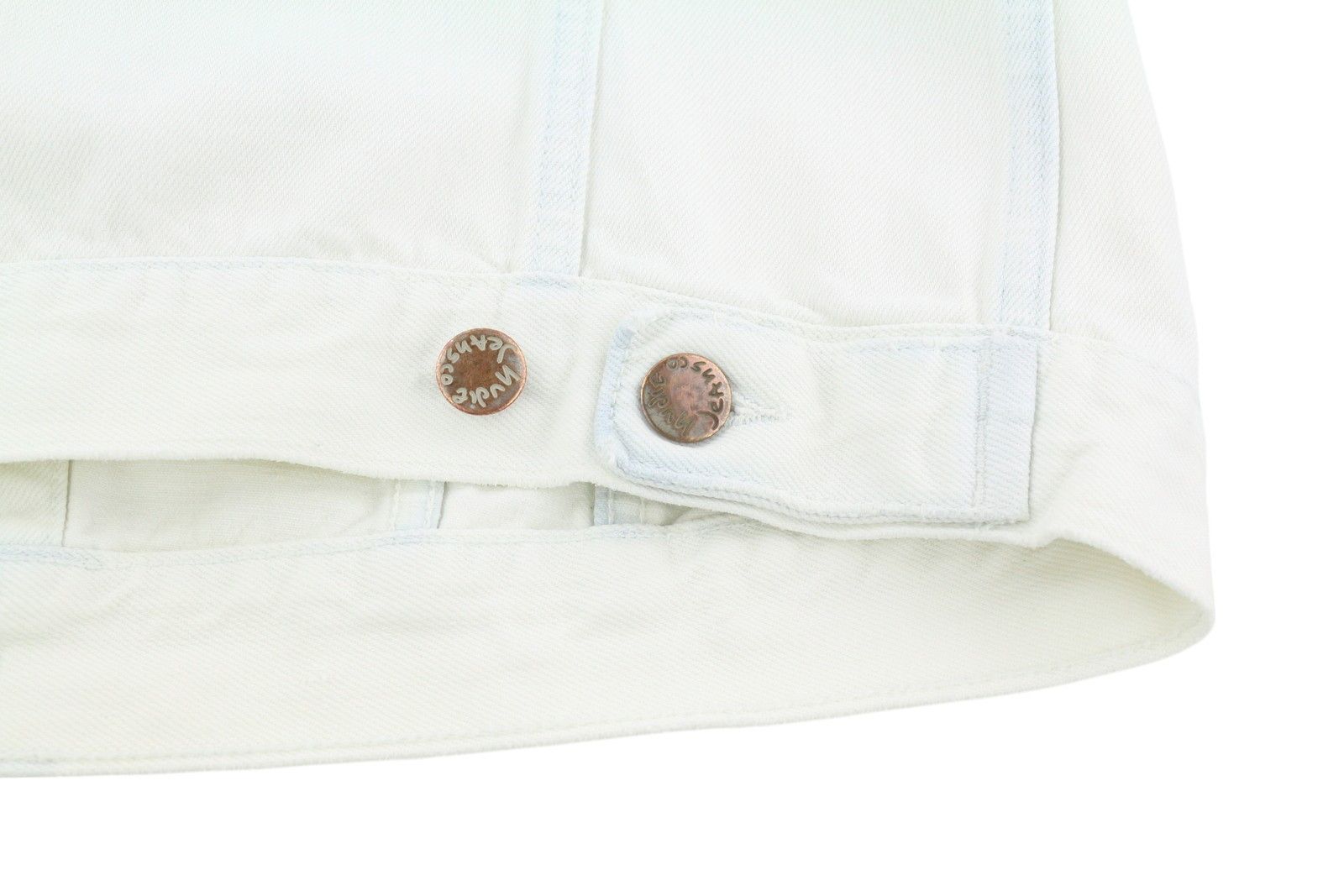 Nudie Jeans TERRY XL Denim White Extreme Bleach Polo Neck Jacket 83693 Size US XL / EU 56 / 4 - 8 Thumbnail