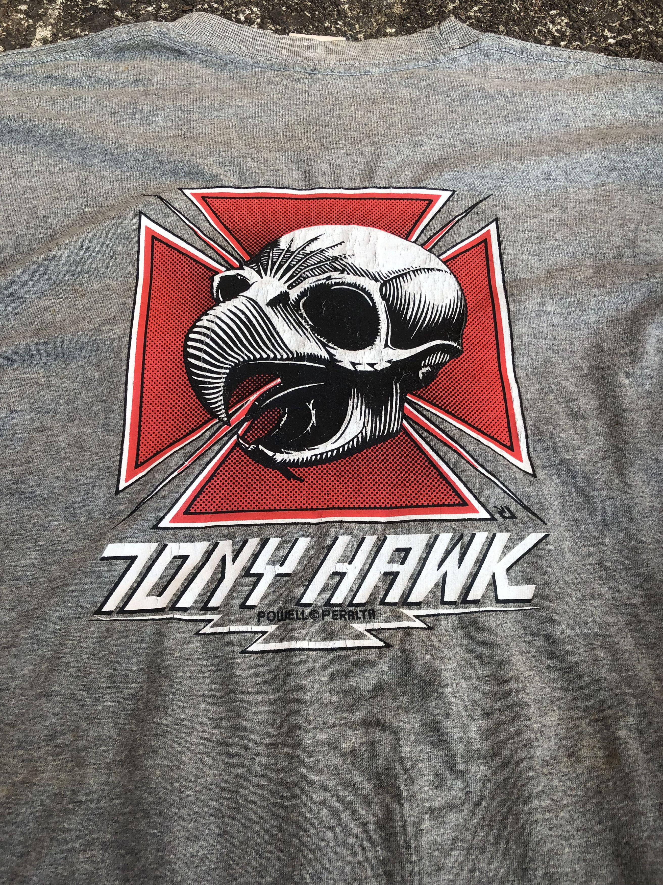 Vintage 🔥Vtg 90s TONY HAWK POWELL PERALTA Skateboards T-Shirt Size US L / EU 52-54 / 3 - 6 Thumbnail