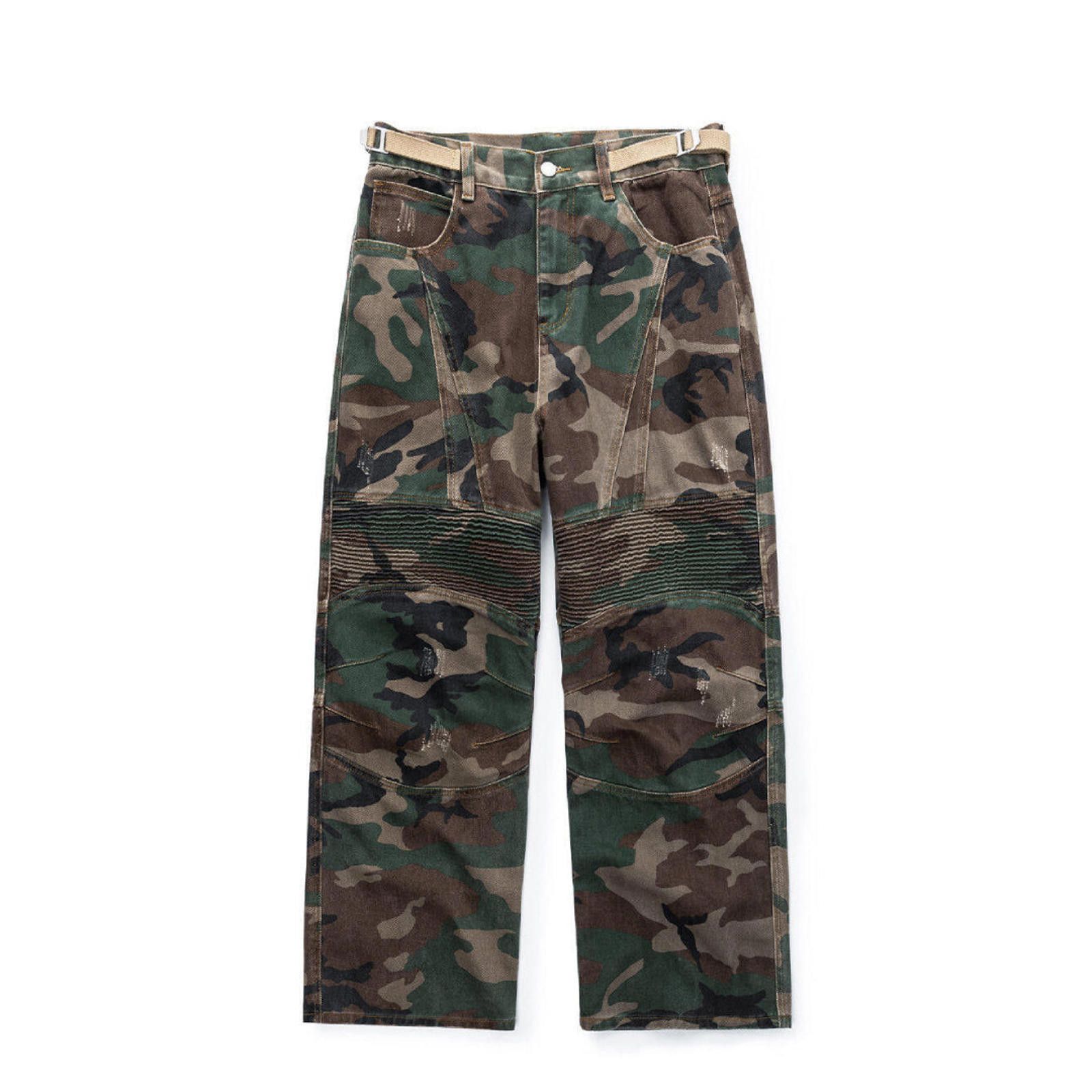 Vintage Combat Ribbed Camo Denim Jeans Size US 32 / EU 48 - 5 Thumbnail