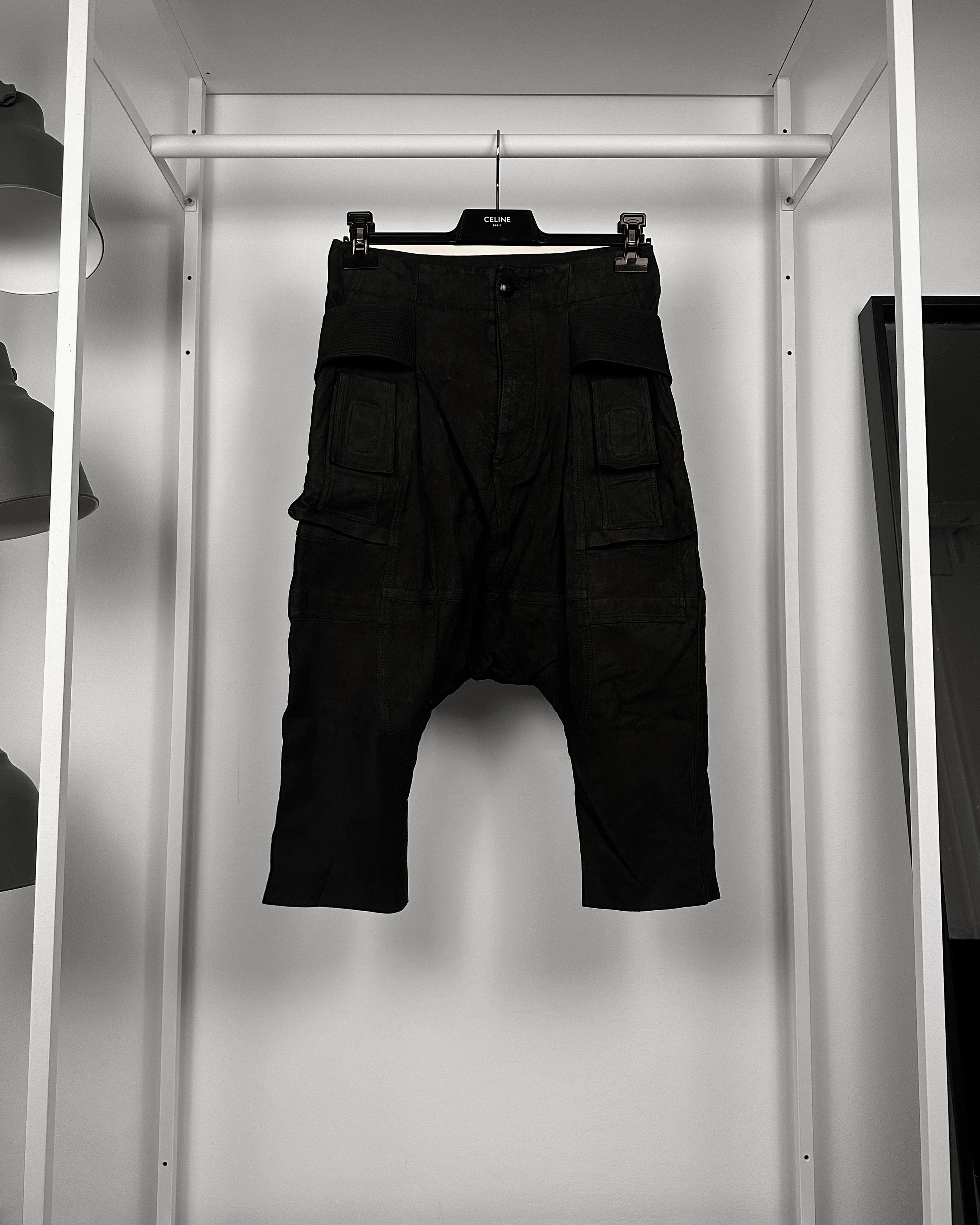 Rick Owens Rick Owens Suede Leather Creatch Cropped Pants Size US 28 / EU 44 - 1 Thumbnail