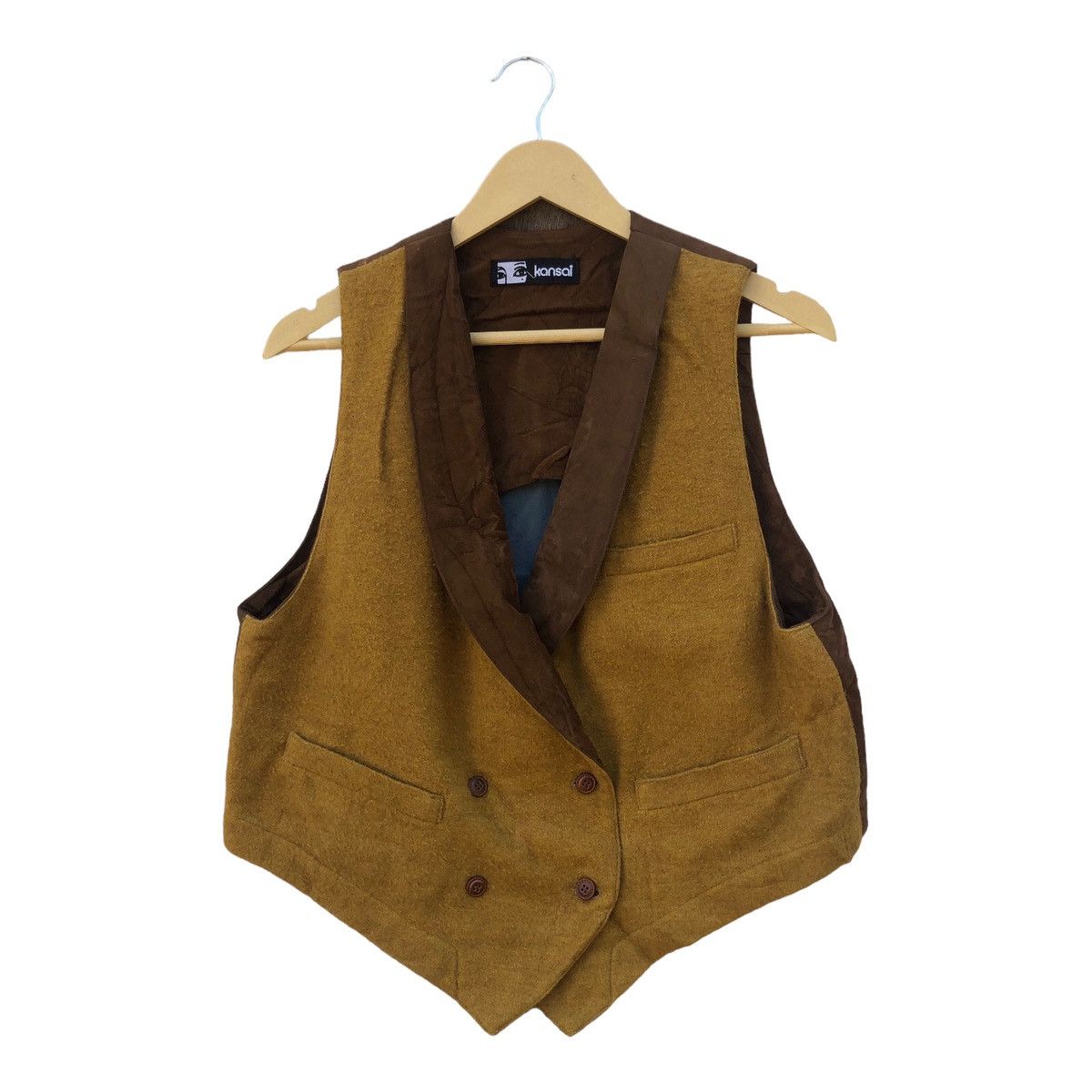 image of Kansai Yamamoto Deconstruted Desert Vest in Brown, Men's (Size Medium)