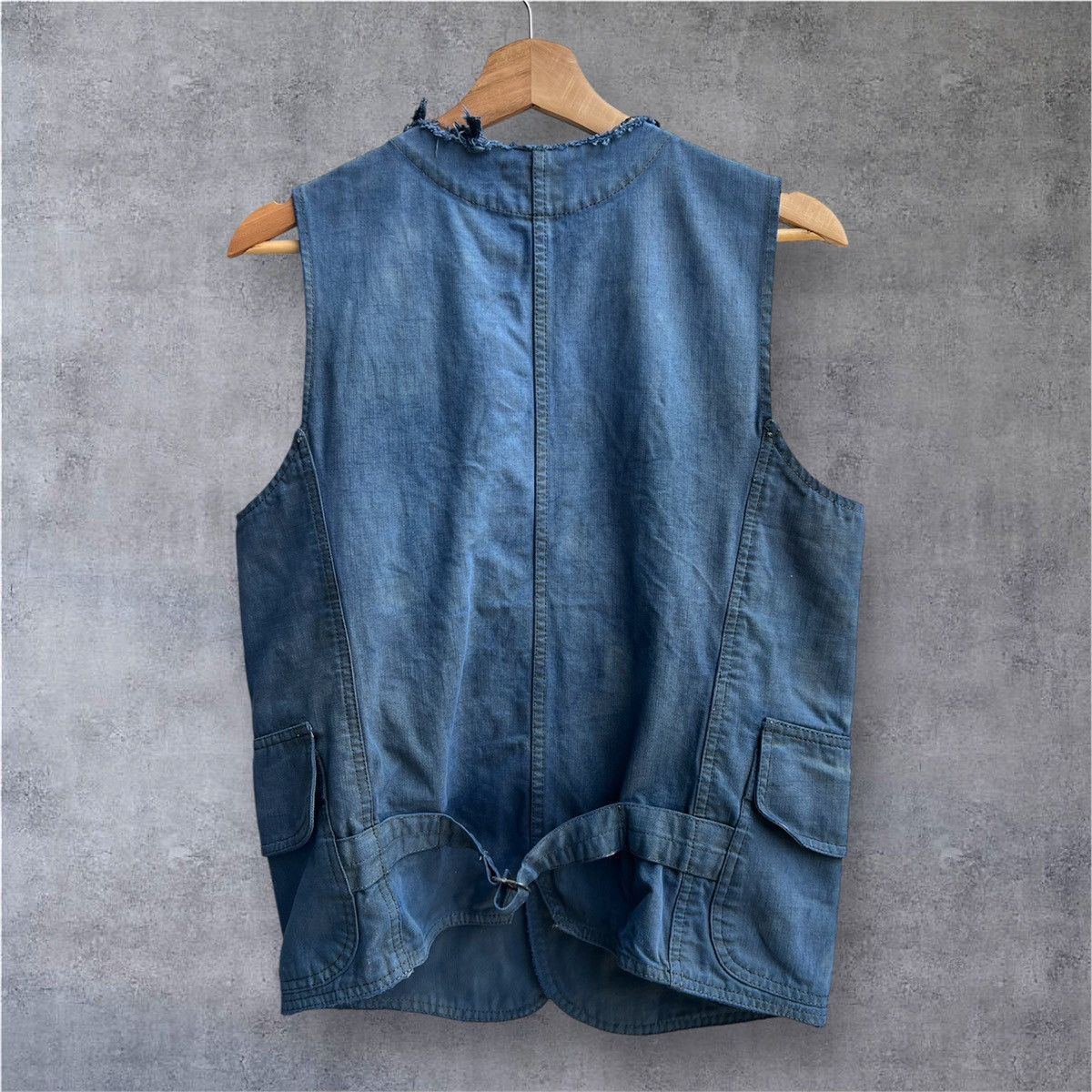 Momotaro Jeans Vintage Distressed Momotaro Denim Vest Jacket Size US M / EU 48-50 / 2 - 2 Thumbnail
