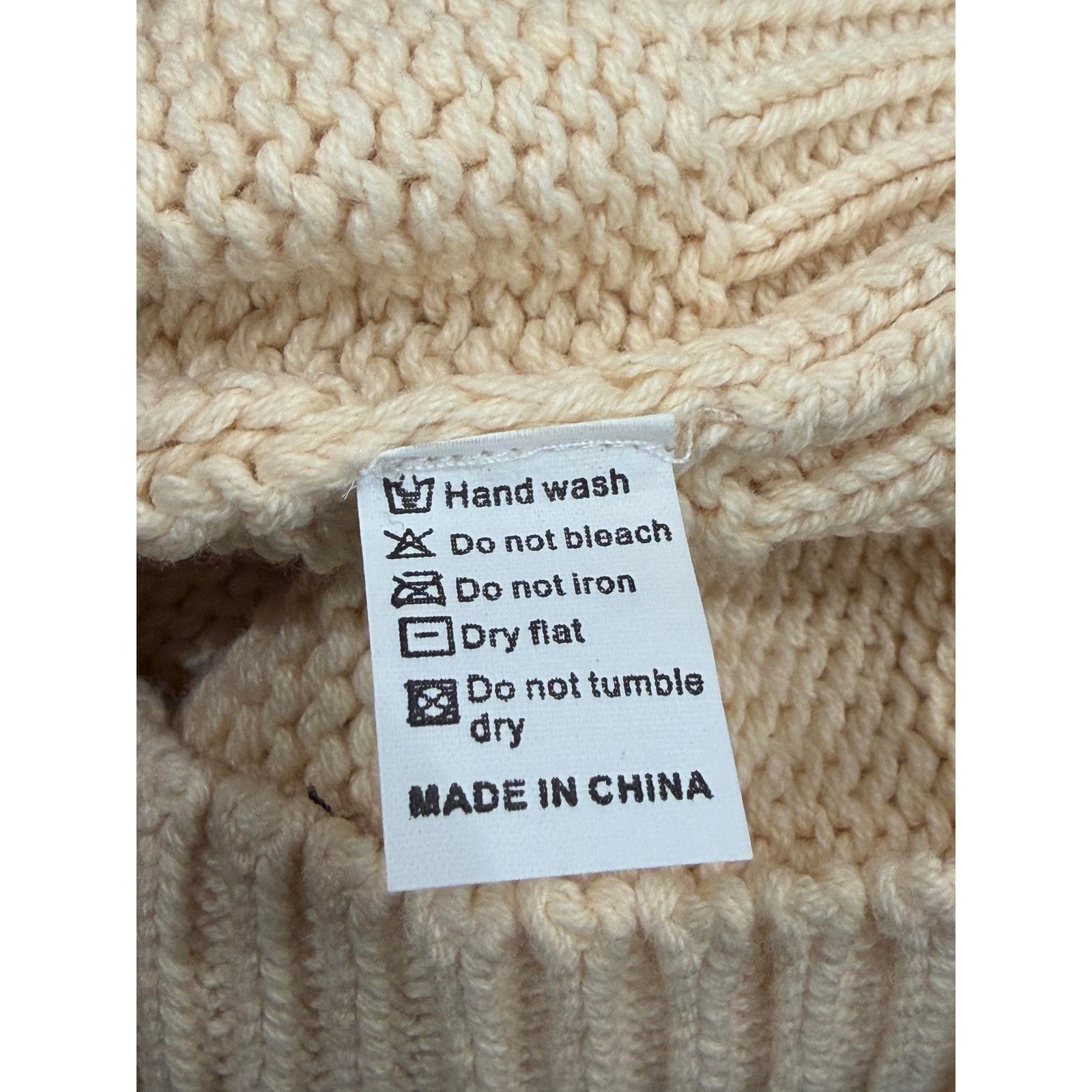 Vale Vale Cream Knit Zip Up Sweater Size US L / EU 52-54 / 3 - 4 Thumbnail