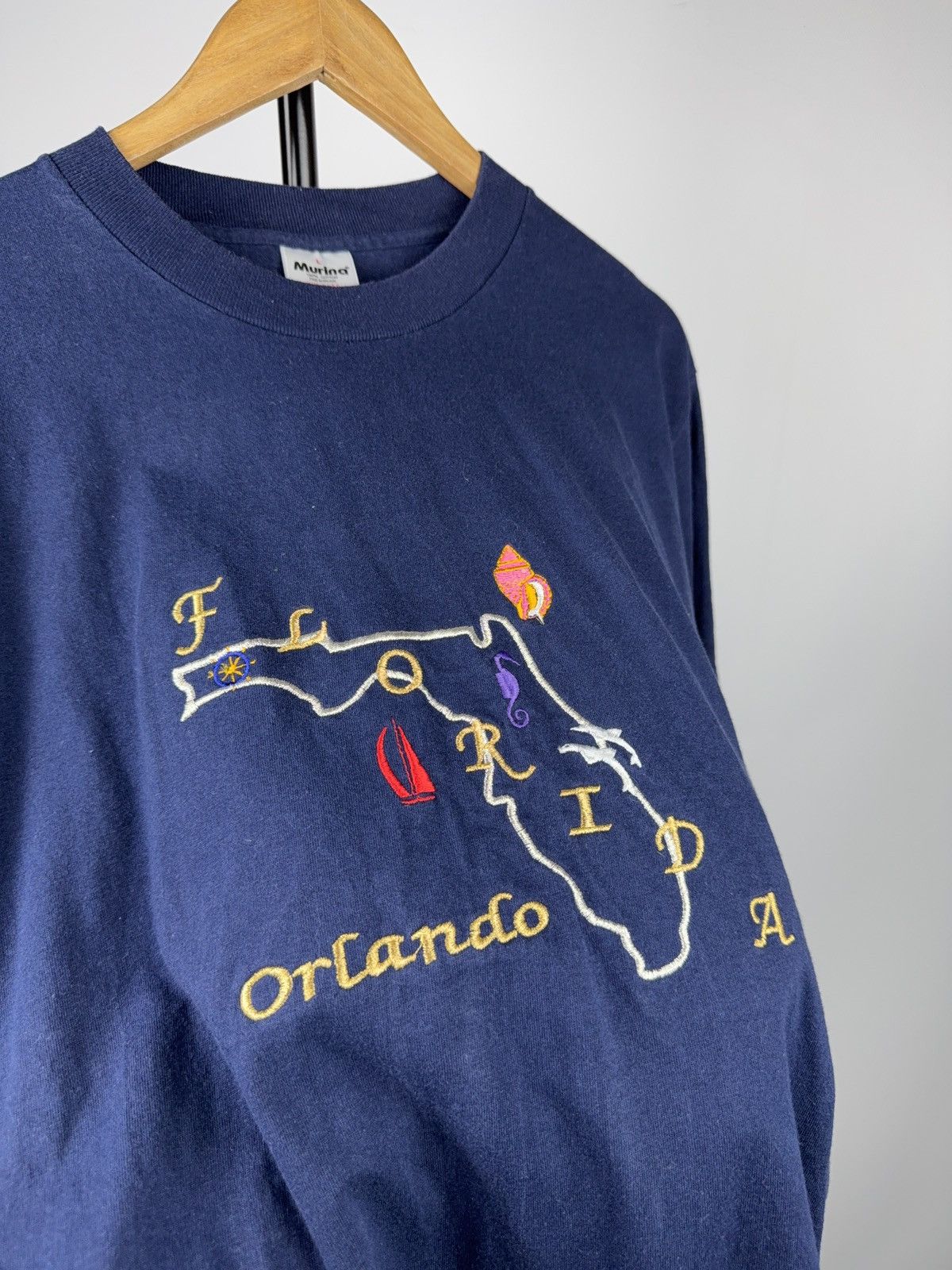 Vintage Vintage 90s Retro USA Florida Orlando Embroidered T Shirt Size US L / EU 52-54 / 3 - 7 Thumbnail