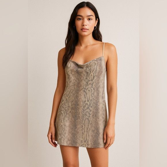 Urban Outfitters Urban Outfitters Snake Print Mini Slip Dress – Size L Size L / US 10 / IT 46 - 1 Thumbnail