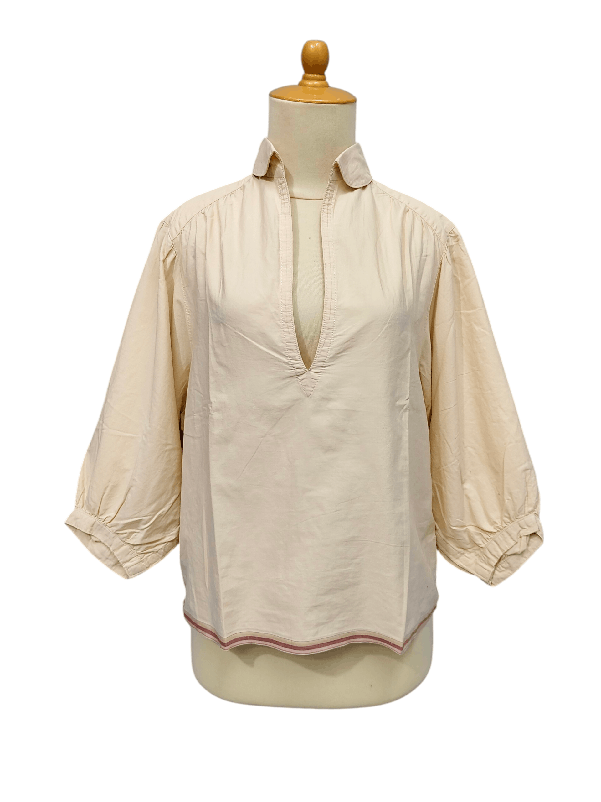 Tsumori Chisato 2000s Tsumori chisato- Deep V Placket Puff Sleeve Cropped Size L / US 10 / IT 46 - 1 Thumbnail