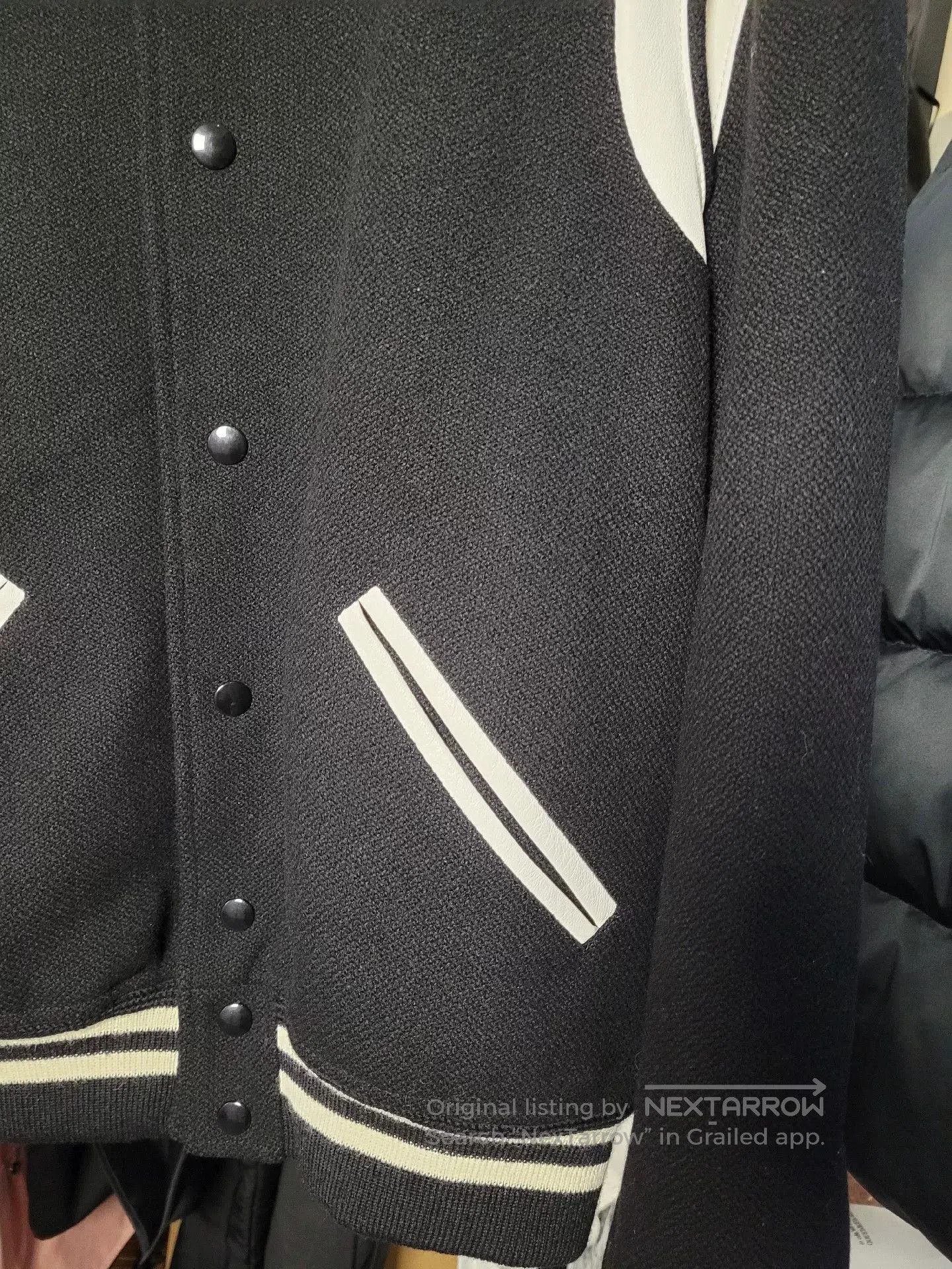 Saint Laurent Paris Saint Laurent Black and White Baseball Jacket. Size US M / EU 48-50 / 2 - 2 Thumbnail