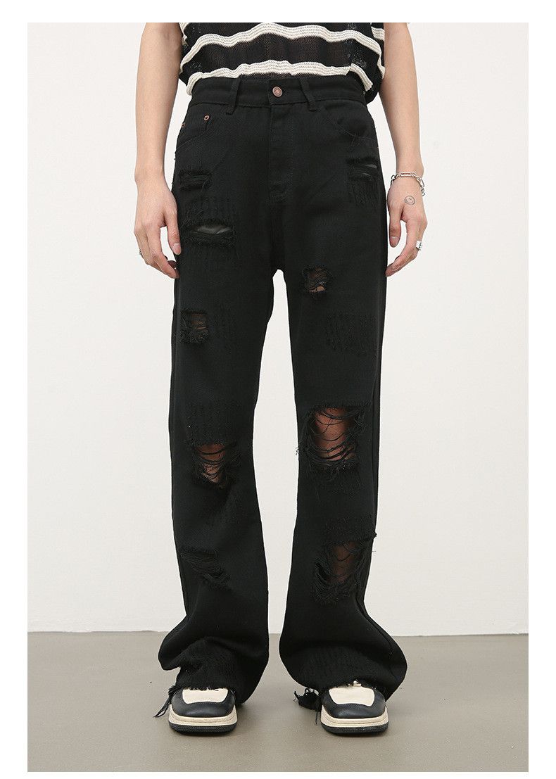 Japanese Brand × Jean Men's American straight high street flared ripped jeans Size US 32 / EU 48 - 2 Thumbnail