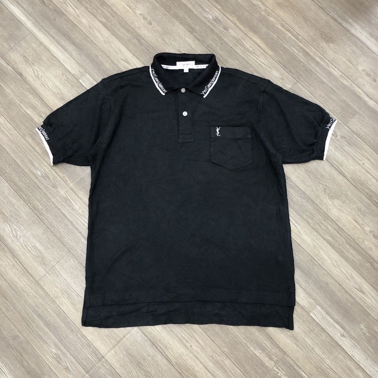 Vintage × Yves Saint Laurent Vintage Yves Saint Laurent Pour Homme YSL Pocket Polo Shirt Size US L / EU 52-54 / 3 - 1 Thumbnail
