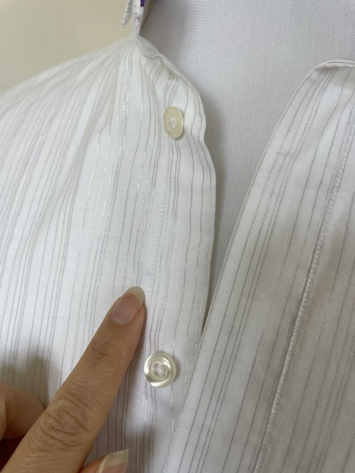 Ozwald Boateng Refined Ozwald Boateng Shirt with Silver Pinstripe Size 42R - 12 Thumbnail