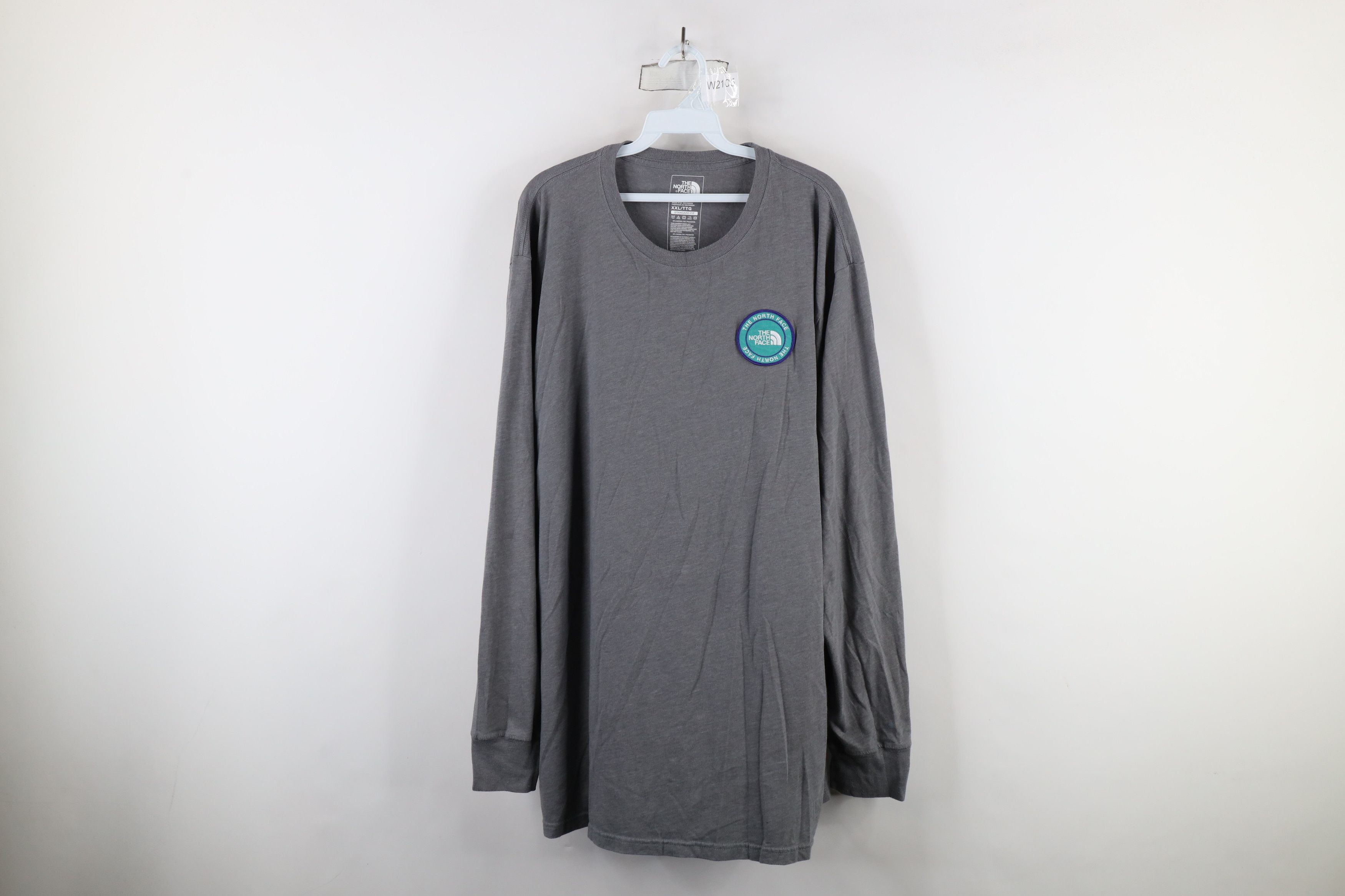 The North Face × Vintage The North Face Fit Spell Out Patch Long Sleeve T-Shirt Gray Size US XXL / EU 58 / 5 - 1 Thumbnail