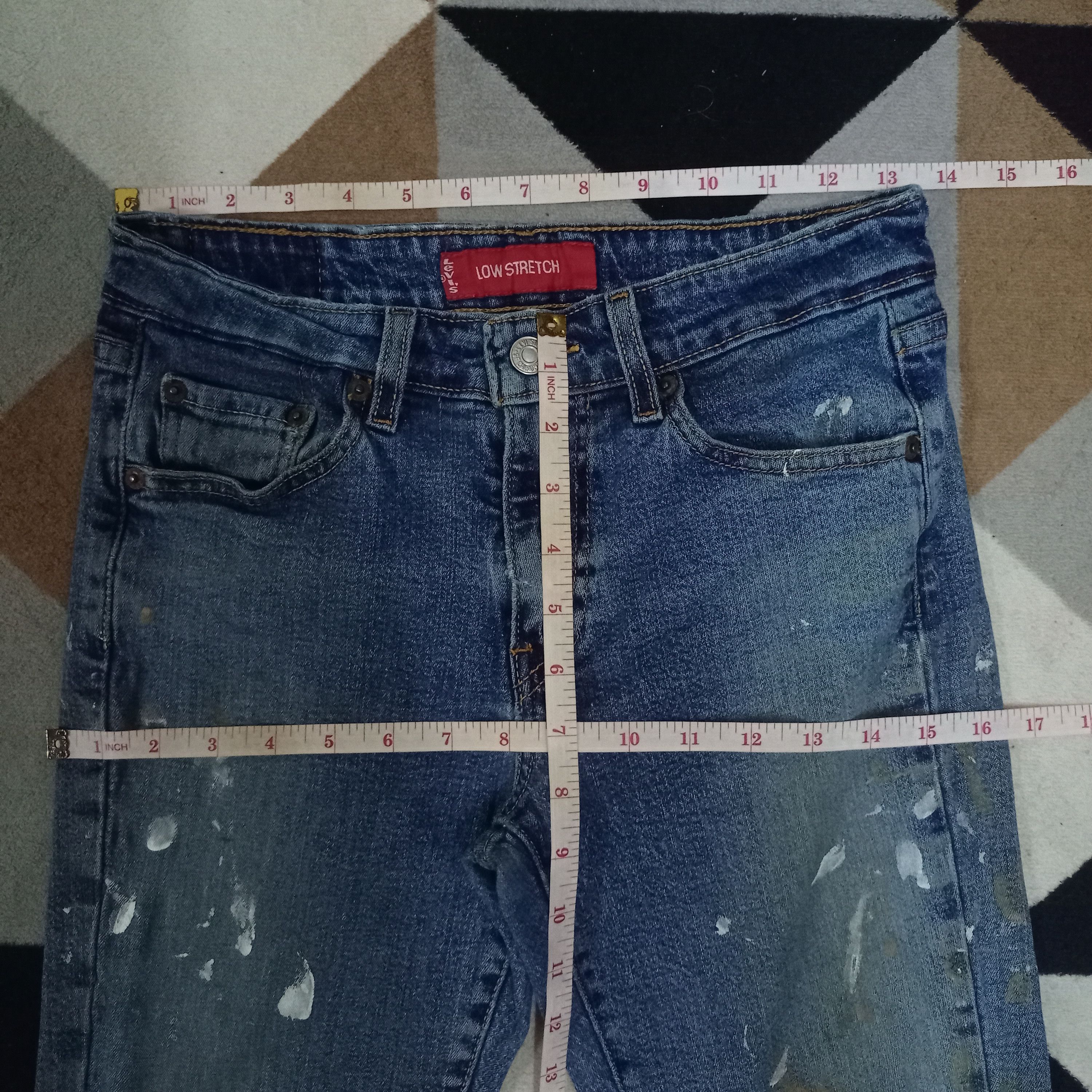 Levi's Vintage 90s Levis 519 Low Rise Paint Splatter Flared Jeans Size 27" / US 4 / IT 40 - 8 Thumbnail