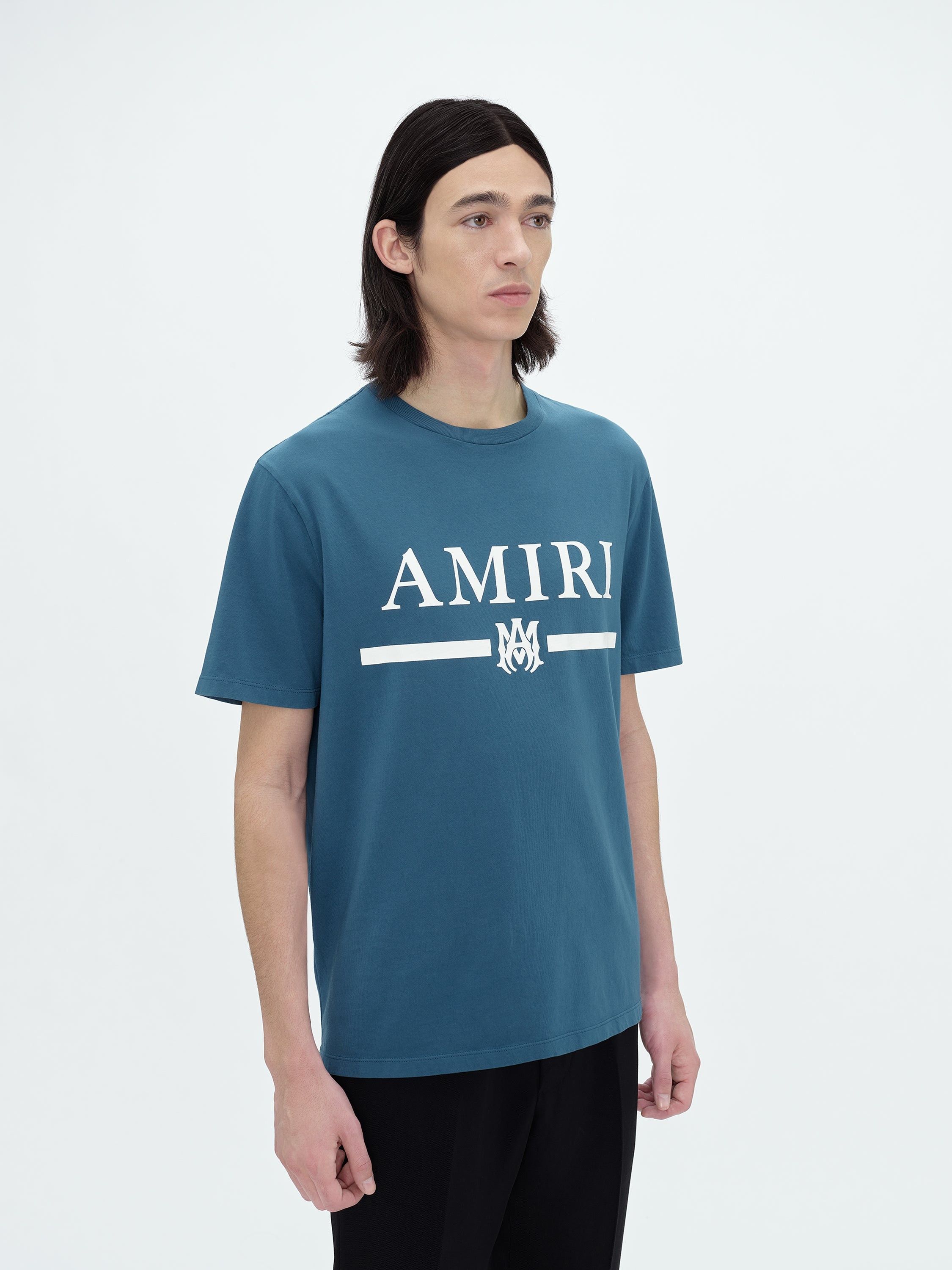 Amiri o1w1db10125 Logo T-Shirt in Blue Size US M / EU 48-50 / 2 - 3 Thumbnail