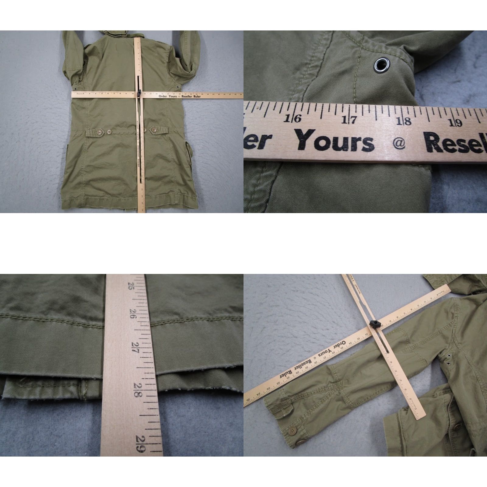J.Crew J.CREW Women's Military Jacket Small Green Full Zip Hood Fatigue Utility Casual Size S / US 4 / IT 40 - 8 Thumbnail
