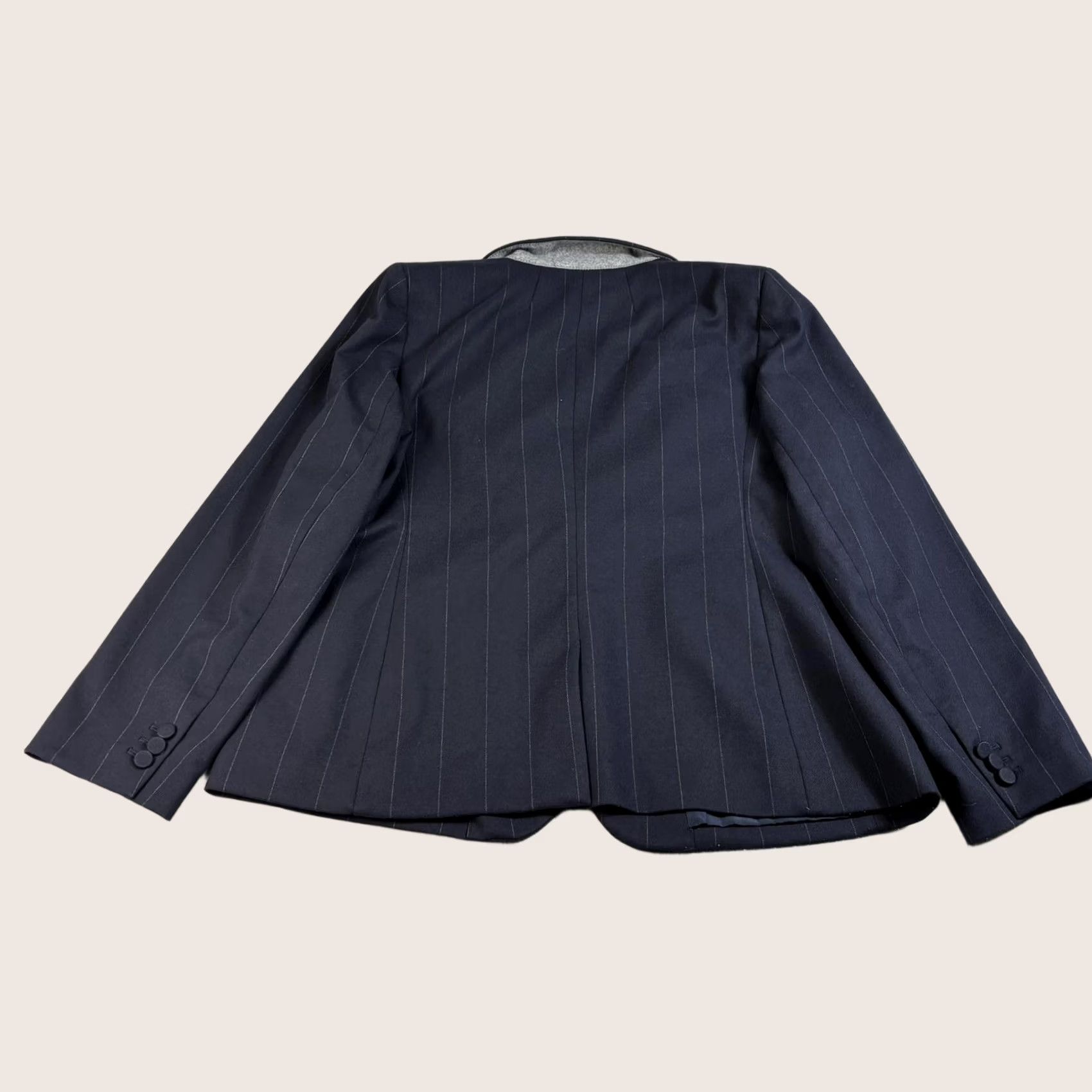 J.Crew J.Crew Blazer Women 16 Blue Pinstripe One Button Jacket Career Heritage Office Shirt Size XXL / US 16-18 / IT 52-54 - 1 Thumbnail