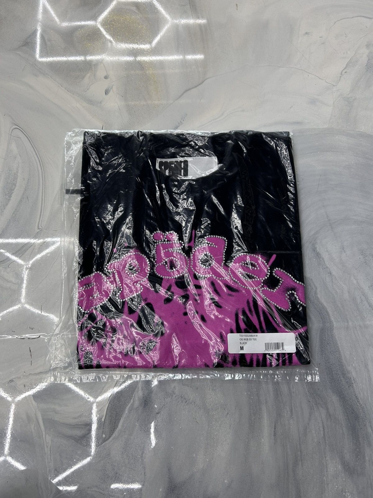 Sp5der Sp5der Rhinestone Scattered Web Tee Black Pink Size M Size US M / EU 48-50 / 2 - 12 Thumbnail