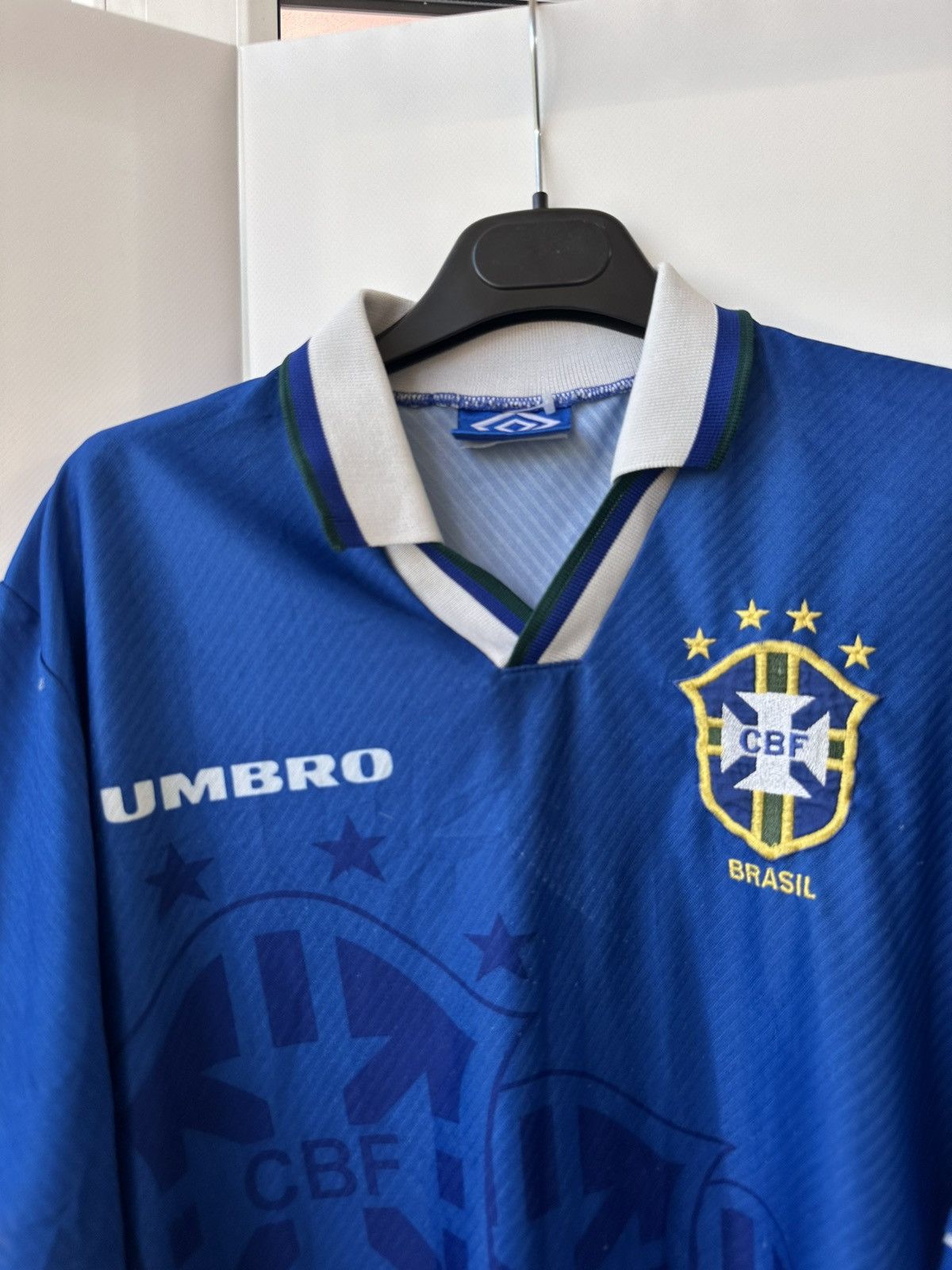 Umbro Vintage umbro Brazil soccer jersey away 1994 blue rare L Size US L / EU 52-54 / 3 - 3 Thumbnail