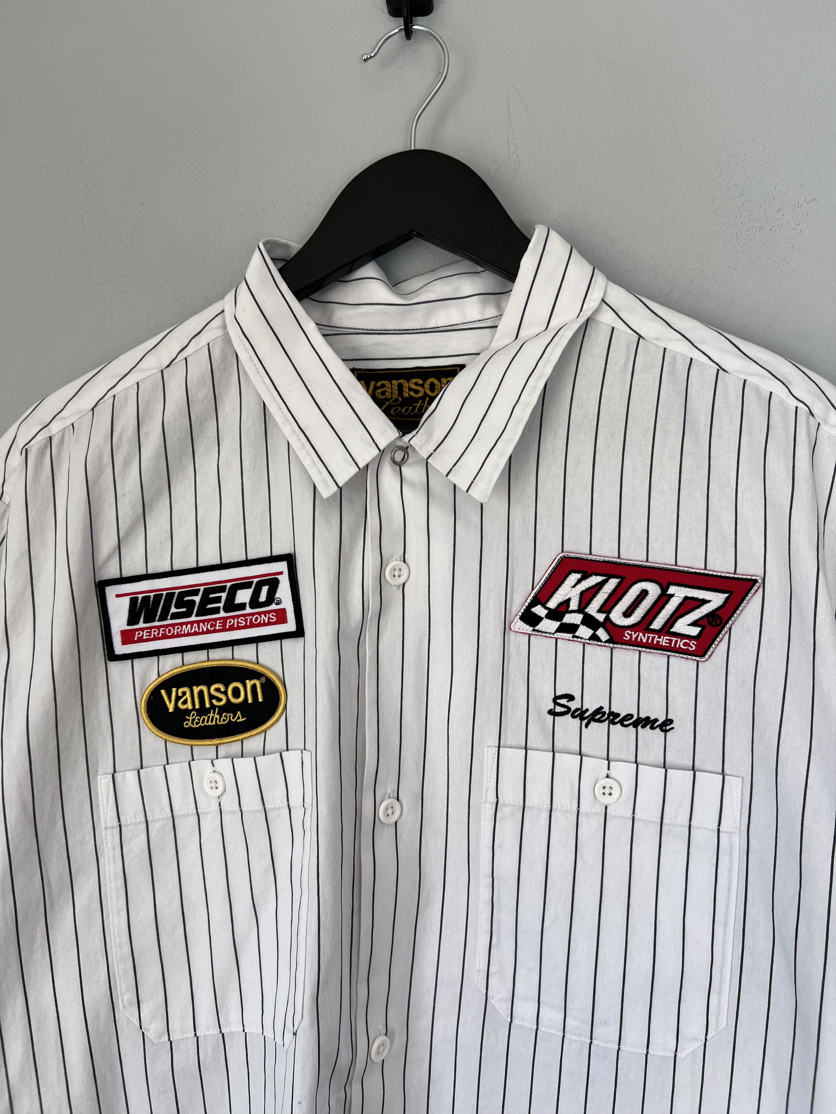 Supreme × Vanson Leathers Supreme Vanson Leathers Shot Sleeve Work Shirt in White Size US XL / EU 56 / 4 - 2 Thumbnail