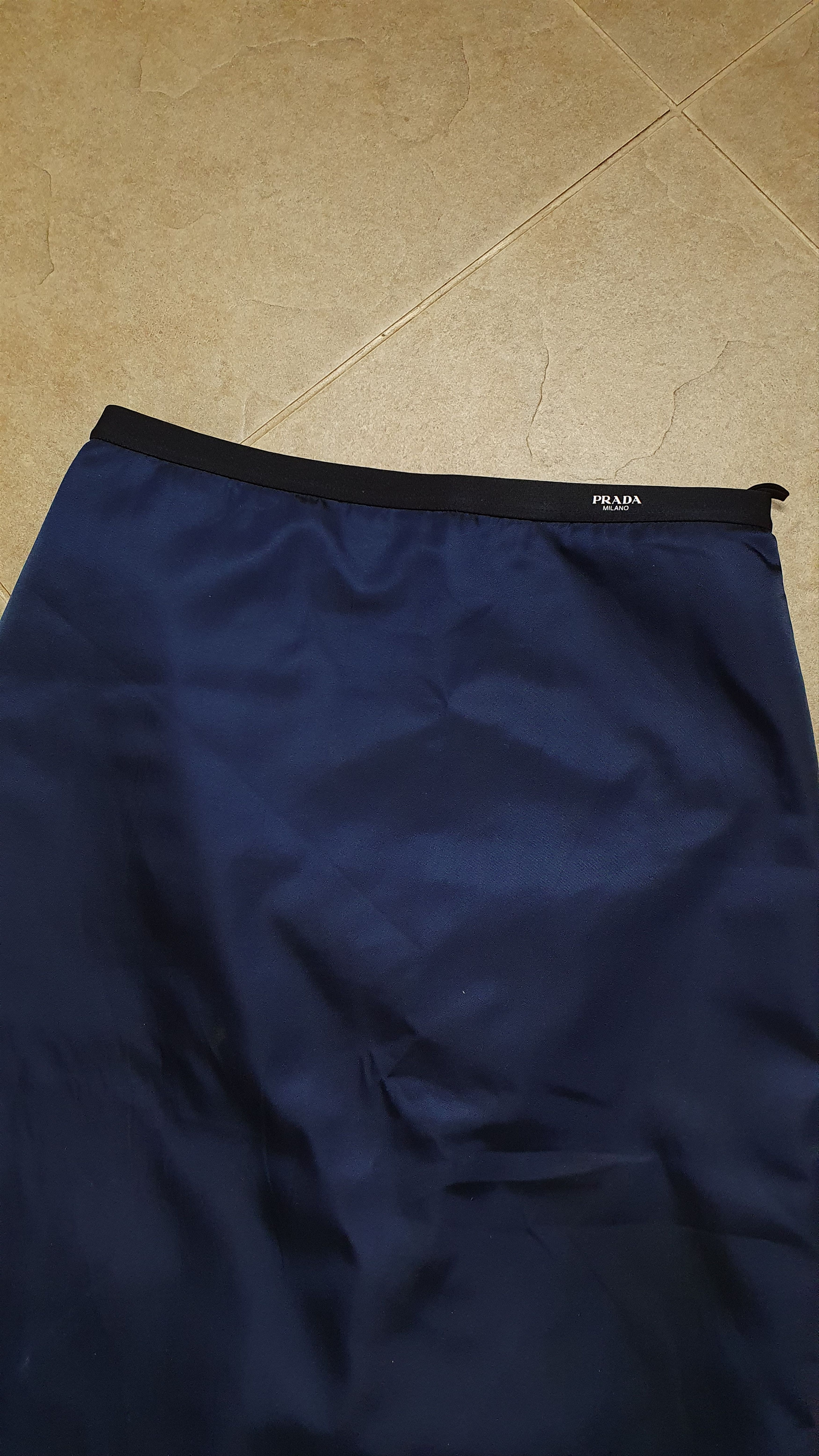 Prada Vintage women's re-nylon skirt PRADA blue skirt size 38 Size 38" / US 16 / IT 52 - 2 Thumbnail