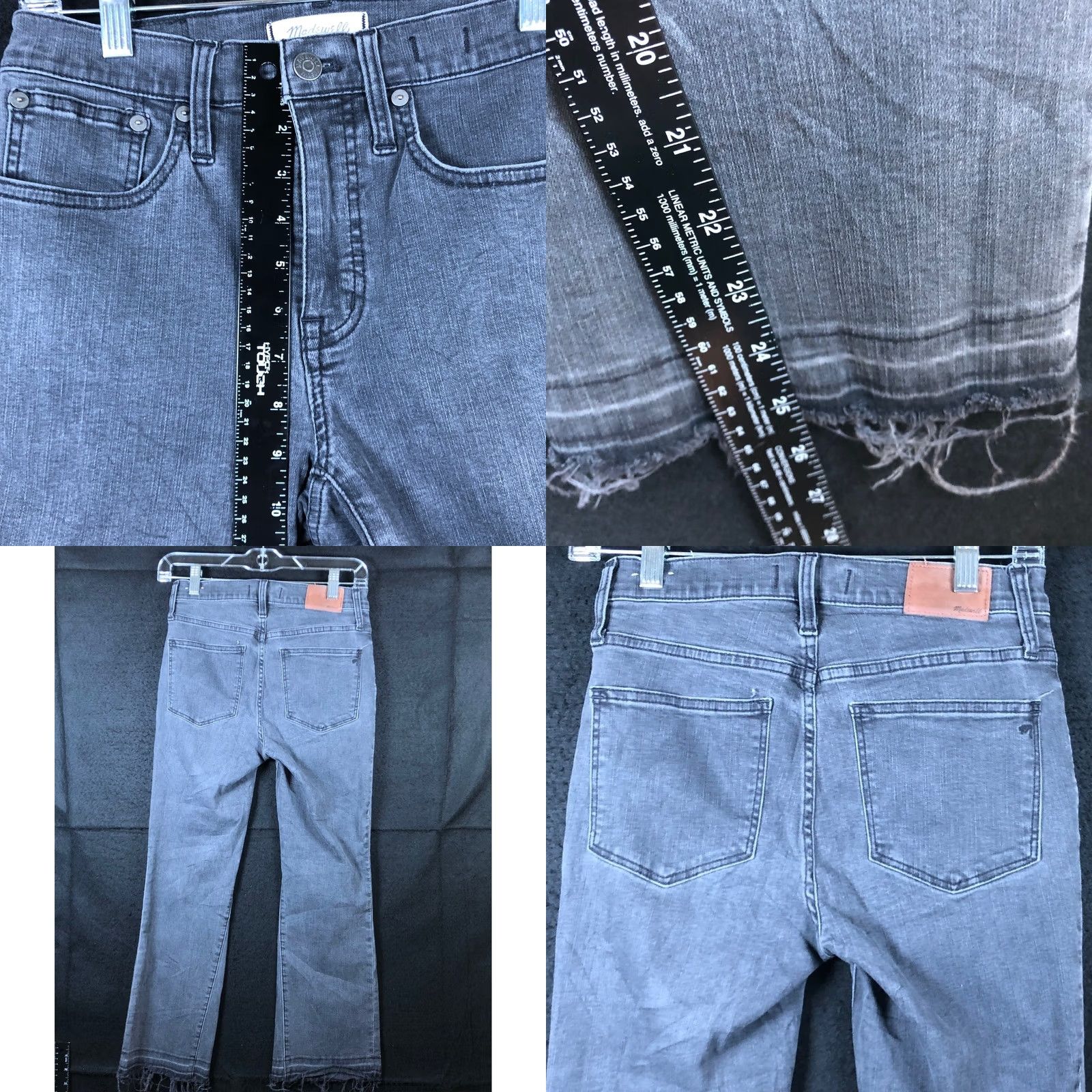 Madewell Madewell Jeans Black Denim Mid Rise Cali Demi Boot Cropped Raw Hems 25 Womens Jeans Slim Stretch 5-Pocket Design Denim Straight Bootcut N/A Size 42" / US 20 - 8 Thumbnail