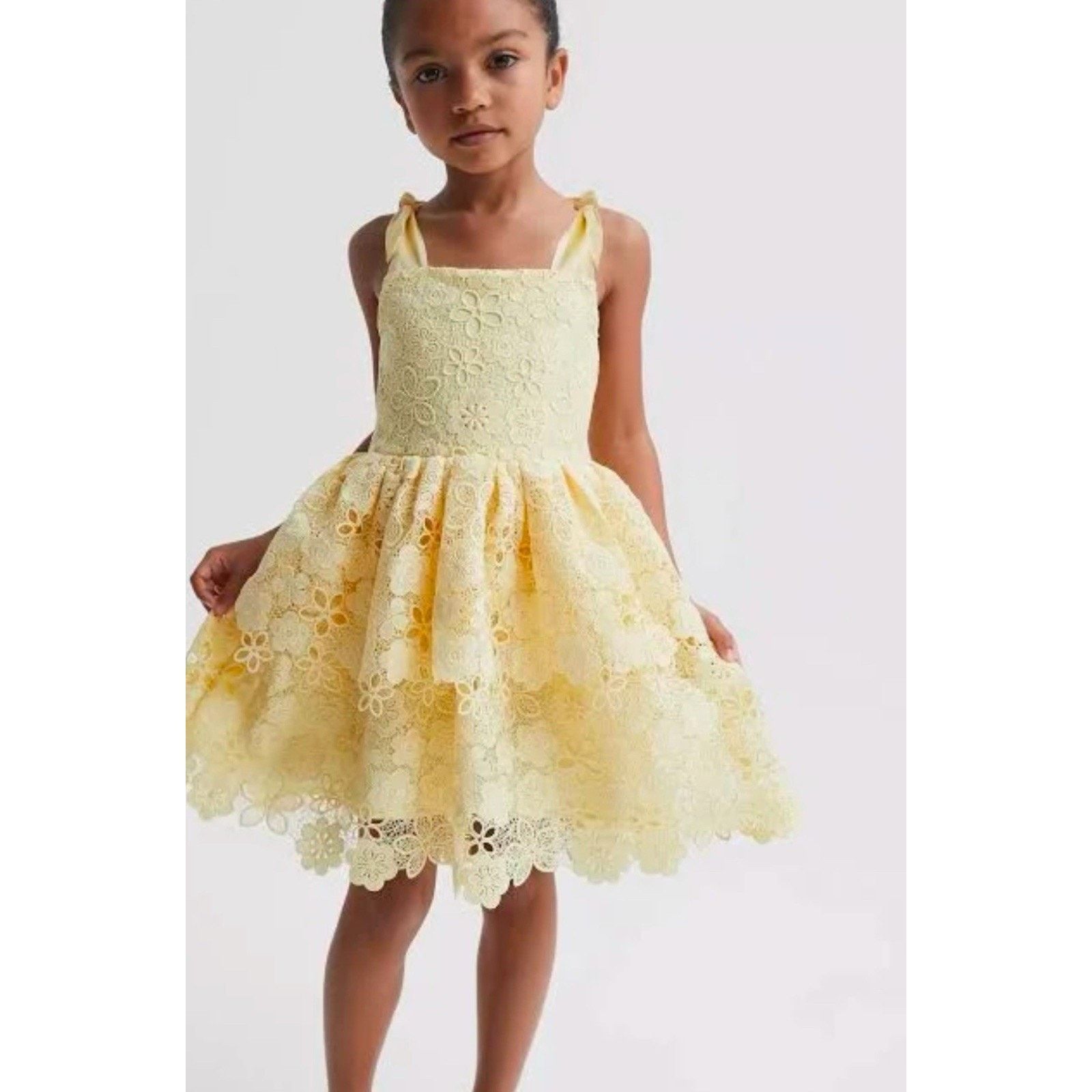 Reiss REISS BETHANY YELLOW LEMON LACE GIRLS DRESS 11-12 Y $150 Size XXS / US 00 / IT 34 - 2 Thumbnail