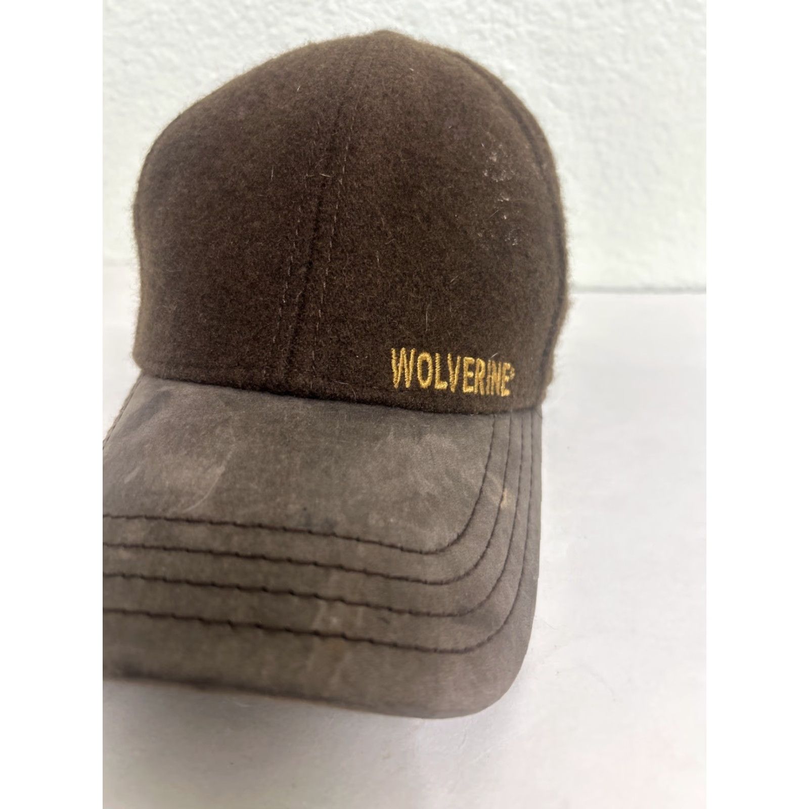 J Brand Wolverine Hat Baseball Cap Adjustable Wool Leather Brown Strapback Mens Adjustable Wool Leather Brown Baseball Cap Size ONE SIZE - 4 Thumbnail