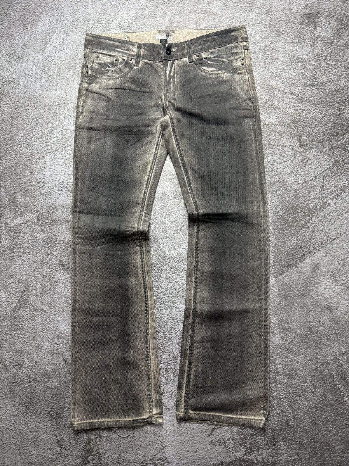 If Six Was Nine Distressed flare denim jeans pants Size US 33 - 1 Thumbnail