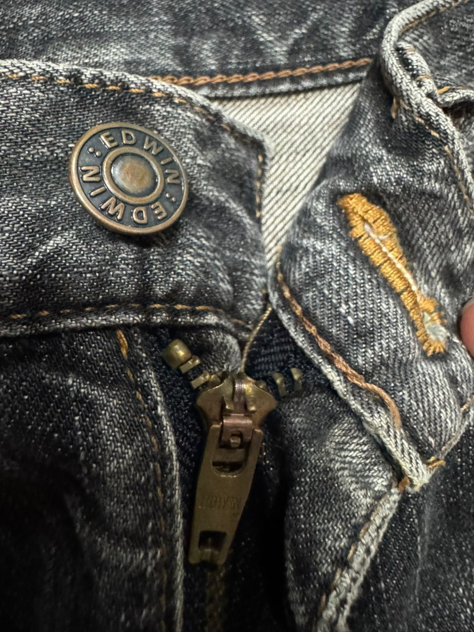 Edwin 💥503 Bootcut💥Vintage Edwin Rebel Sand Washed Dark Denim Jean Size US 27 - 9 Thumbnail
