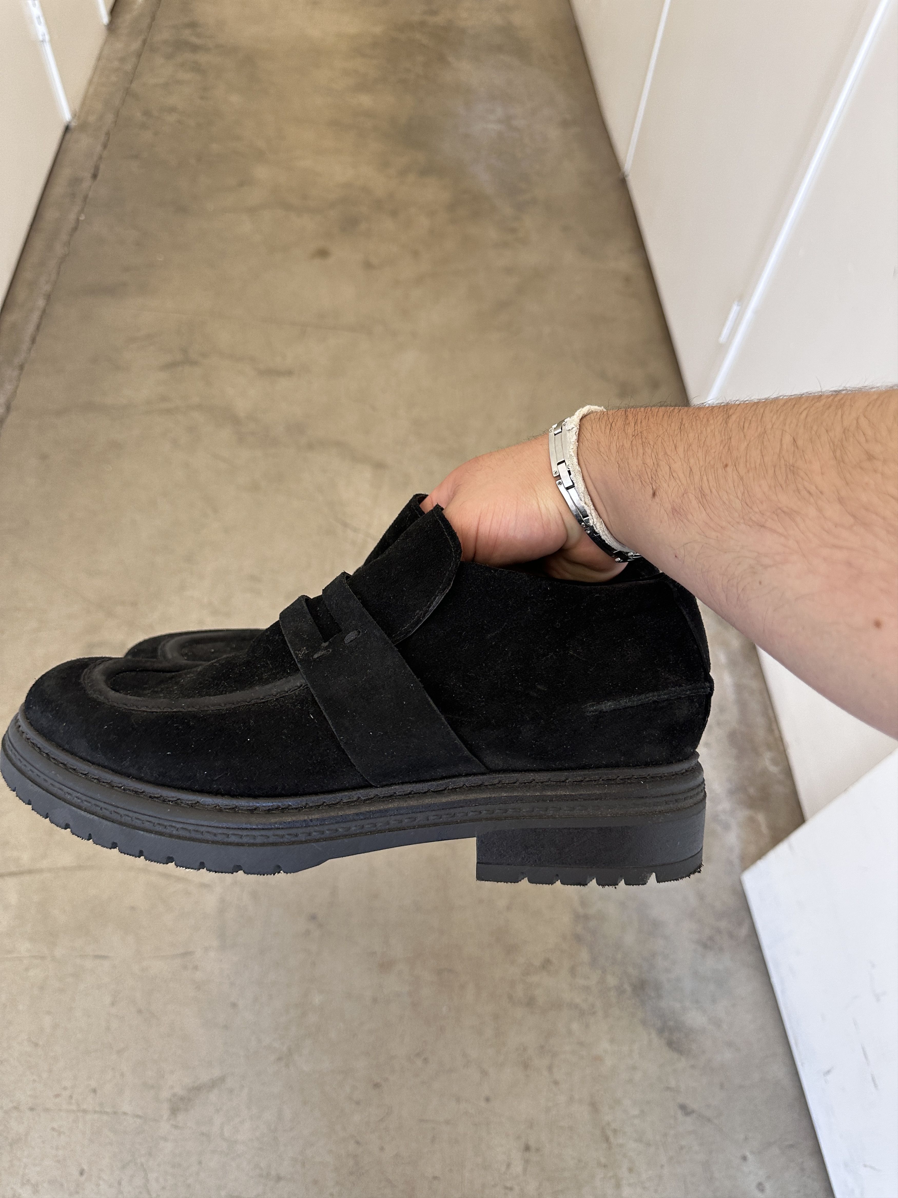 Handmade × Vintage Italian reverse Wallabee platform loafer. Size 13. 804. Size US 13 / EU 46 - 2 Thumbnail