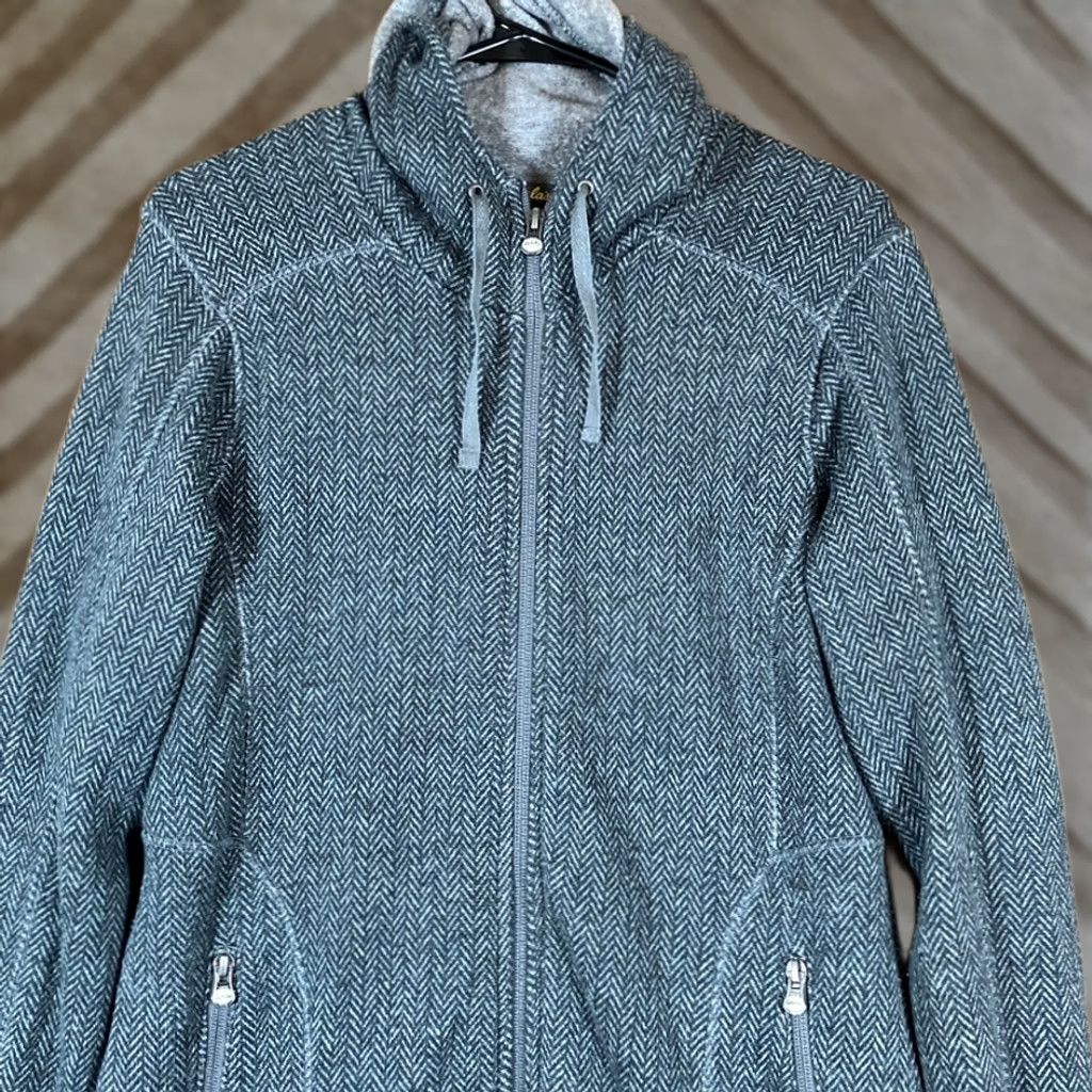 Vintage Cabela's Womens Jacket Gray Herringbone Fleece Hooded Long Sleeve Mid-Length Warmth M Size M / US 6-8 / IT 42-44 - 1 Thumbnail