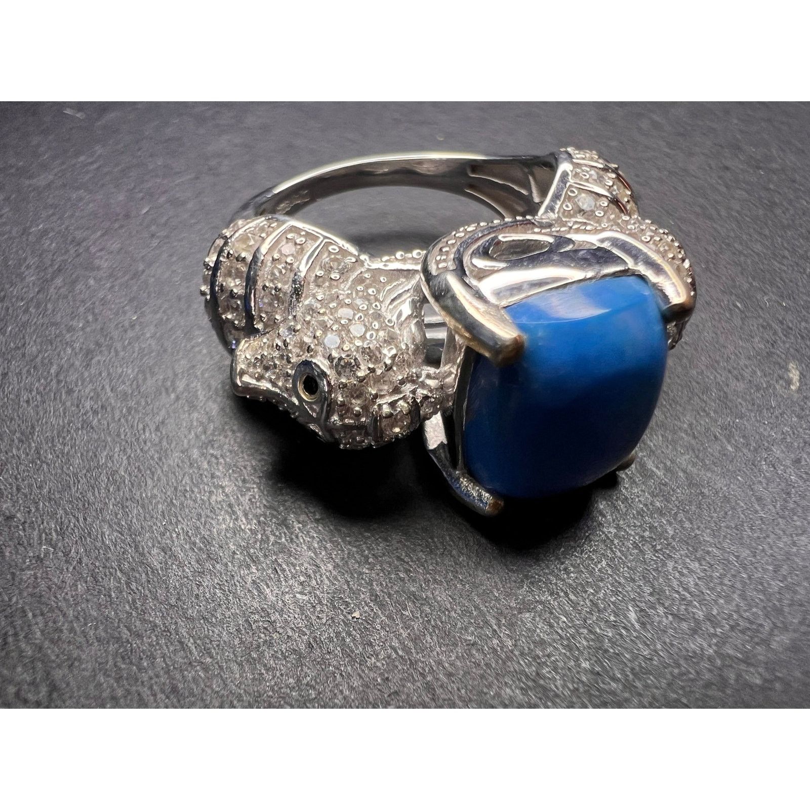 Other NEW Ceruleite and zircon seahorse ring in 925 silver size 8 Size ONE SIZE - 23 Thumbnail