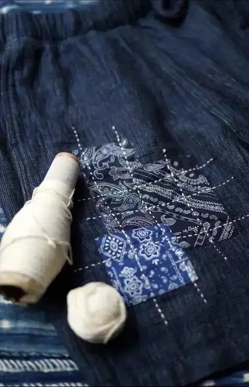 Other 20SS Indigo Union Japan Navy Bandana Patchwork Shorts Size US 30 / EU 46 - 4 Thumbnail