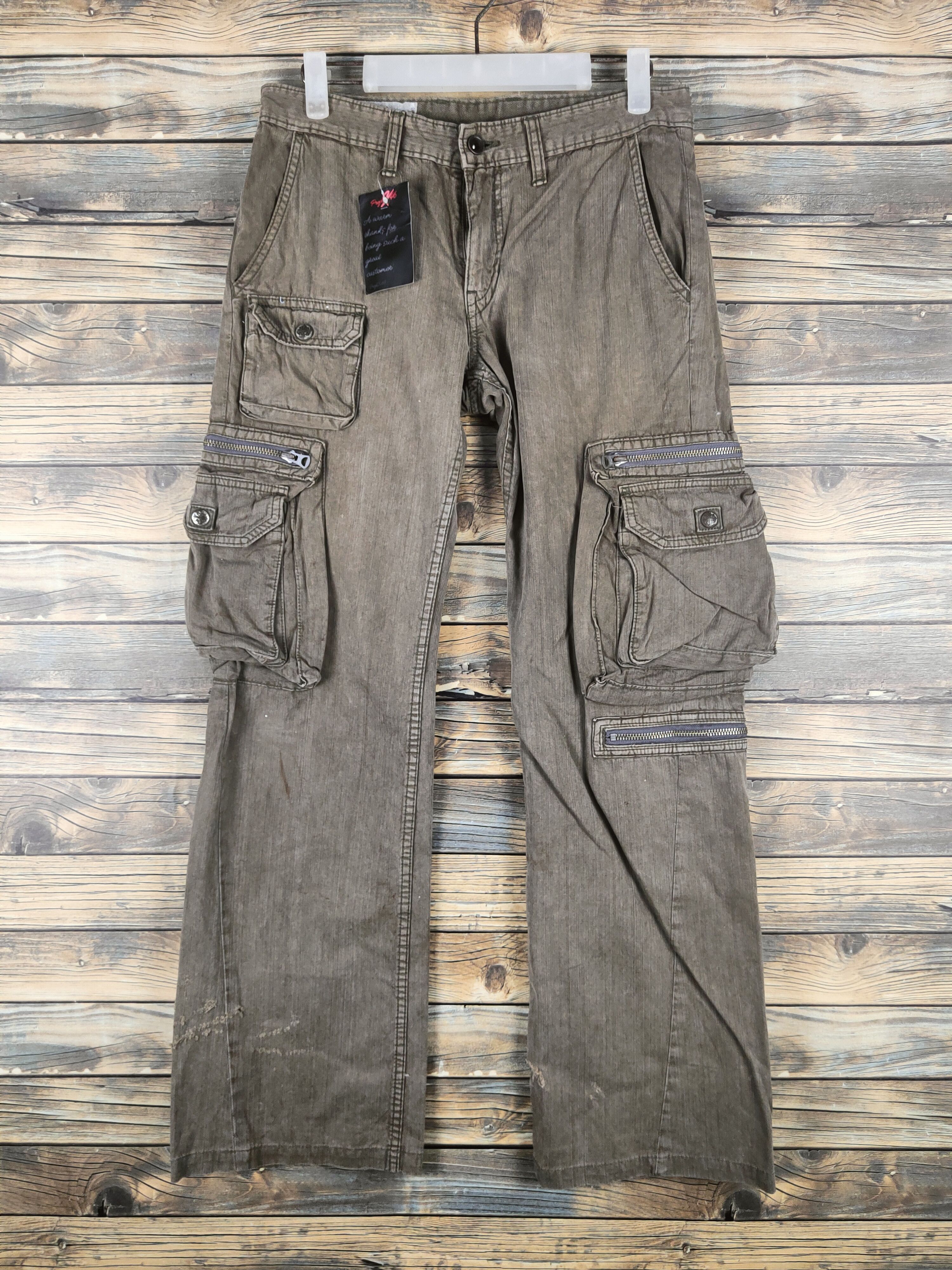Surplus Research DL Surplus Brown Multipocket Cargo Pants #46-001 Size US 30 / EU 46 - 1 Thumbnail