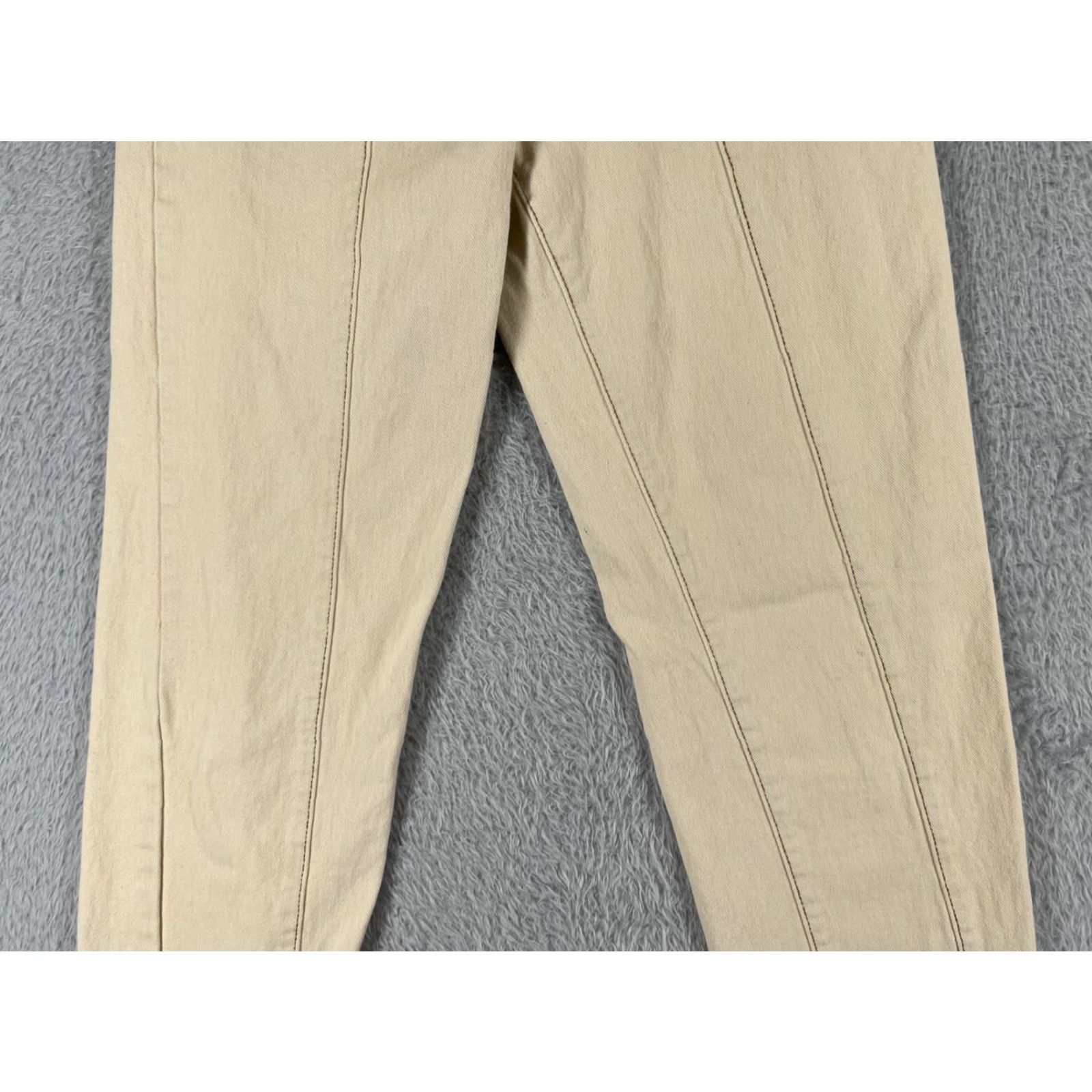 Nasty Gal Vintage Nasty Gal Women's Wide Leg Denim Jeans 26x2 Mid Rise Beige Cotton Raw Hem 90s Size 26" / US 2 / IT 38 - 3 Thumbnail