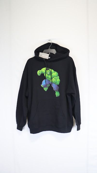 image of Balenciaga O1Rshd1 Hulk Medium Molleton Hoodie In Black, Men's (Size XS)