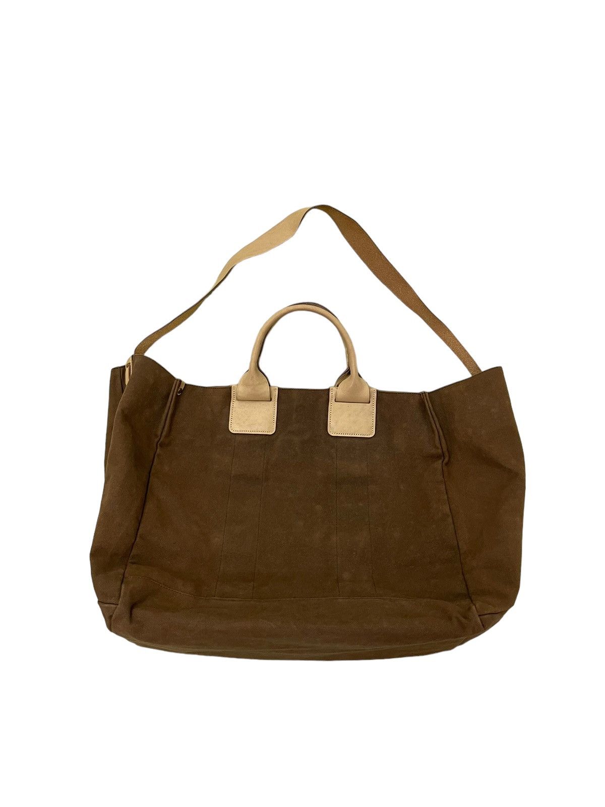 Japanese Brand Large Tote Shoulder Bag Sazaby Japan Cotton Canvas Leather Size ONE SIZE - 3 Thumbnail
