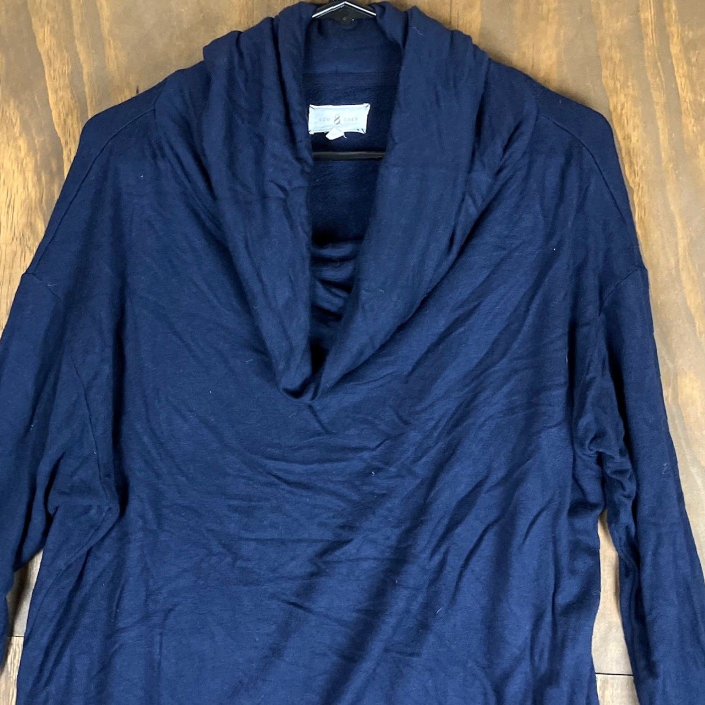 Lou & Grey Lou & Grey Womens Sweater Navy Blue Cowl Neck Long Sleeve XSmall Stretch Casual, Fall, Winter, Regular Fit, Pullover, Solid, Knit Size XS / US 0-2 / IT 36-38 - 2 Thumbnail