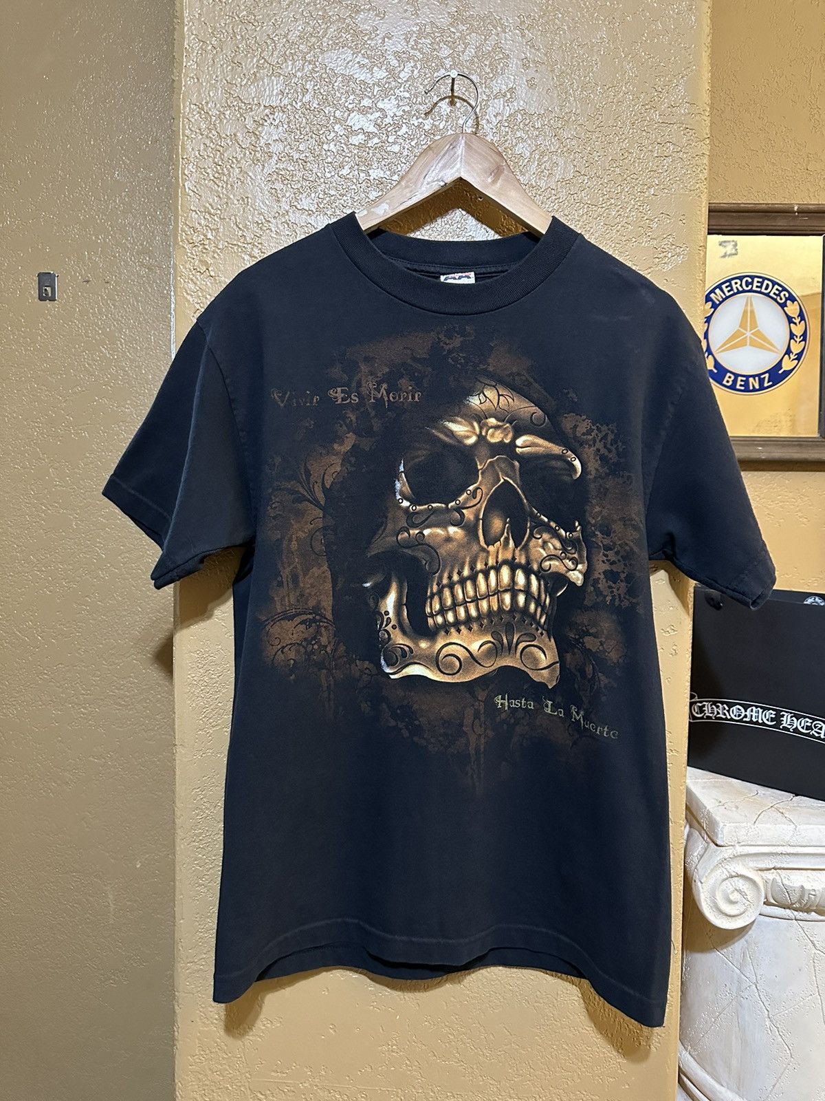 Affliction × Tapout × Vintage crazy Y2K Skull Hasta La Muerte t shirt medium 4gseller Size US M / EU 48-50 / 2 - 1 Thumbnail