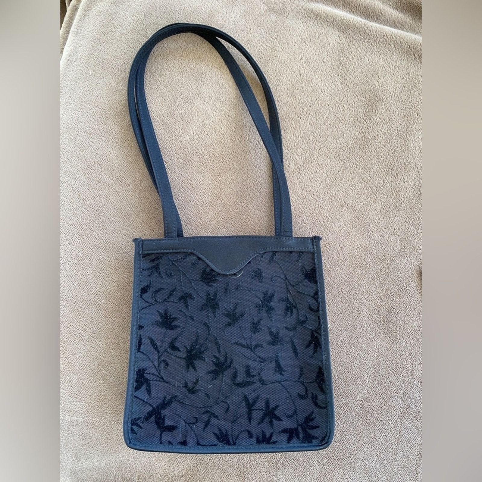 Other Black Velvet Burnout Evening Bag with Satin Insert - Vintage Size ONE SIZE - 1 Thumbnail