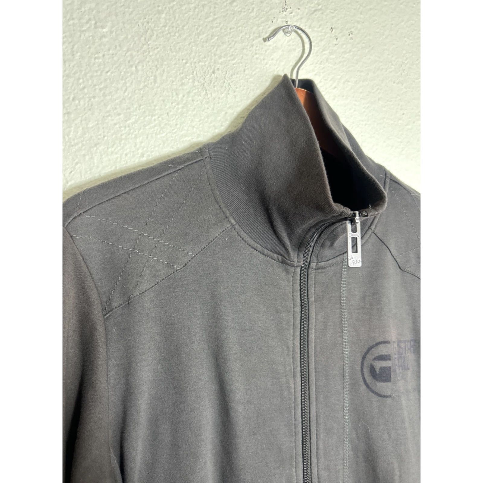 Vintage G Star Raw Mens XL Sweatshirt Full Zip Long Sleeve 100% Cotton Gray Stars Size US XL / EU 56 / 4 - 4 Thumbnail