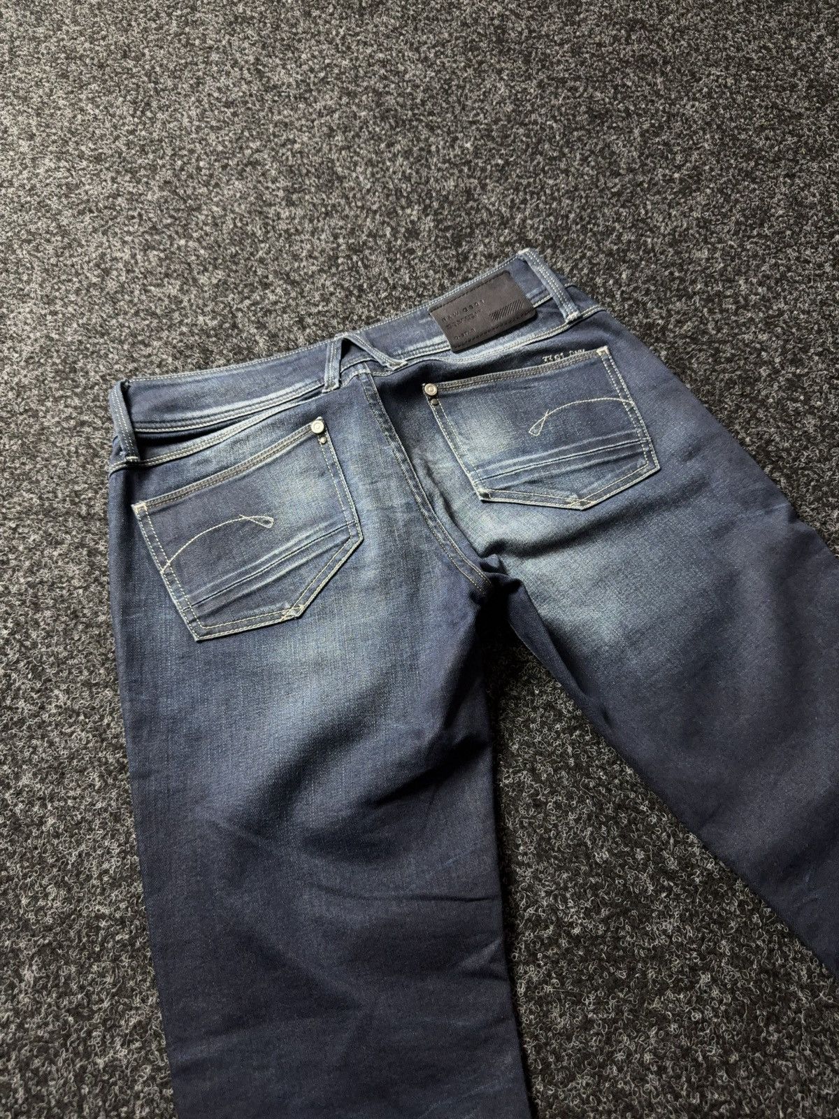 G-Star 00s G-Star RAW 3301 Punk Rock Dark Wash Slim Straight Jeans Size 30" / US 8 / IT 44 - 14 Thumbnail