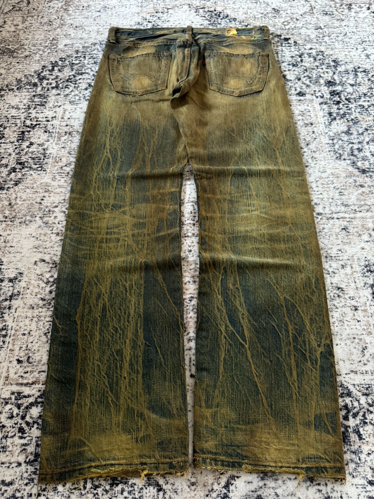 If Six Was Nine EDWIN 503 Muddy Wash Patin Fade Studded Loose Jeans Size US 32 / EU 48 - 2 Thumbnail