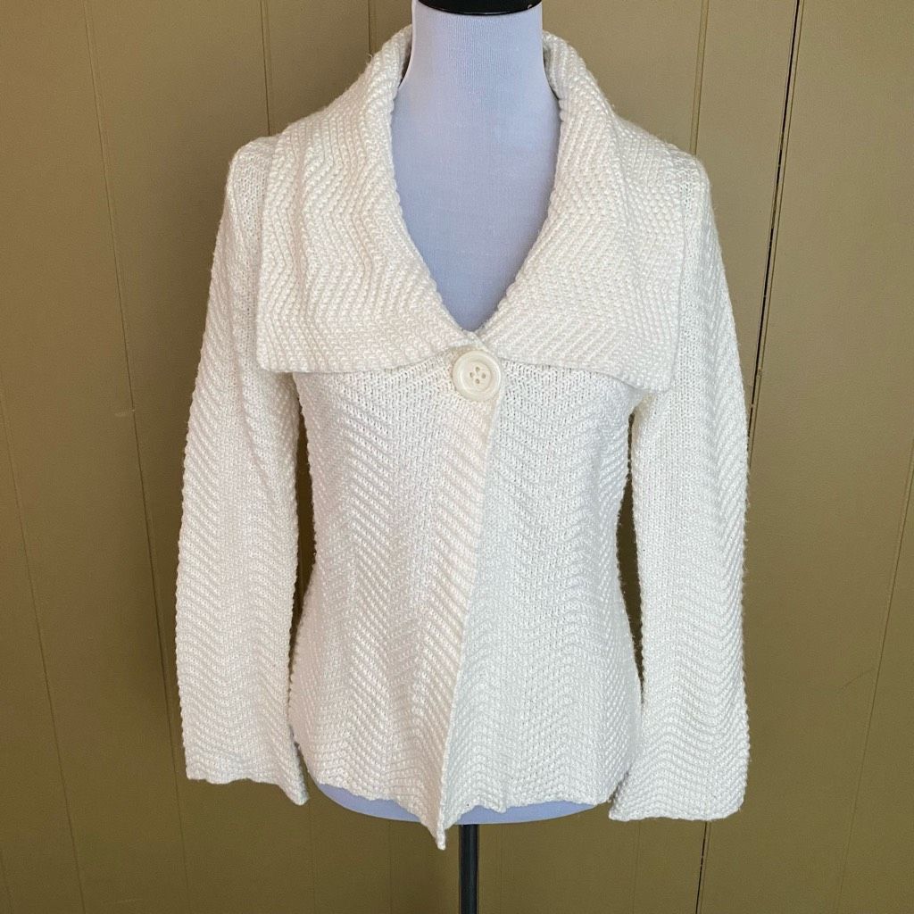 Other JM Collection women S one button knit collared sweater jacke Size S / US 4 / IT 40 - 1 Thumbnail
