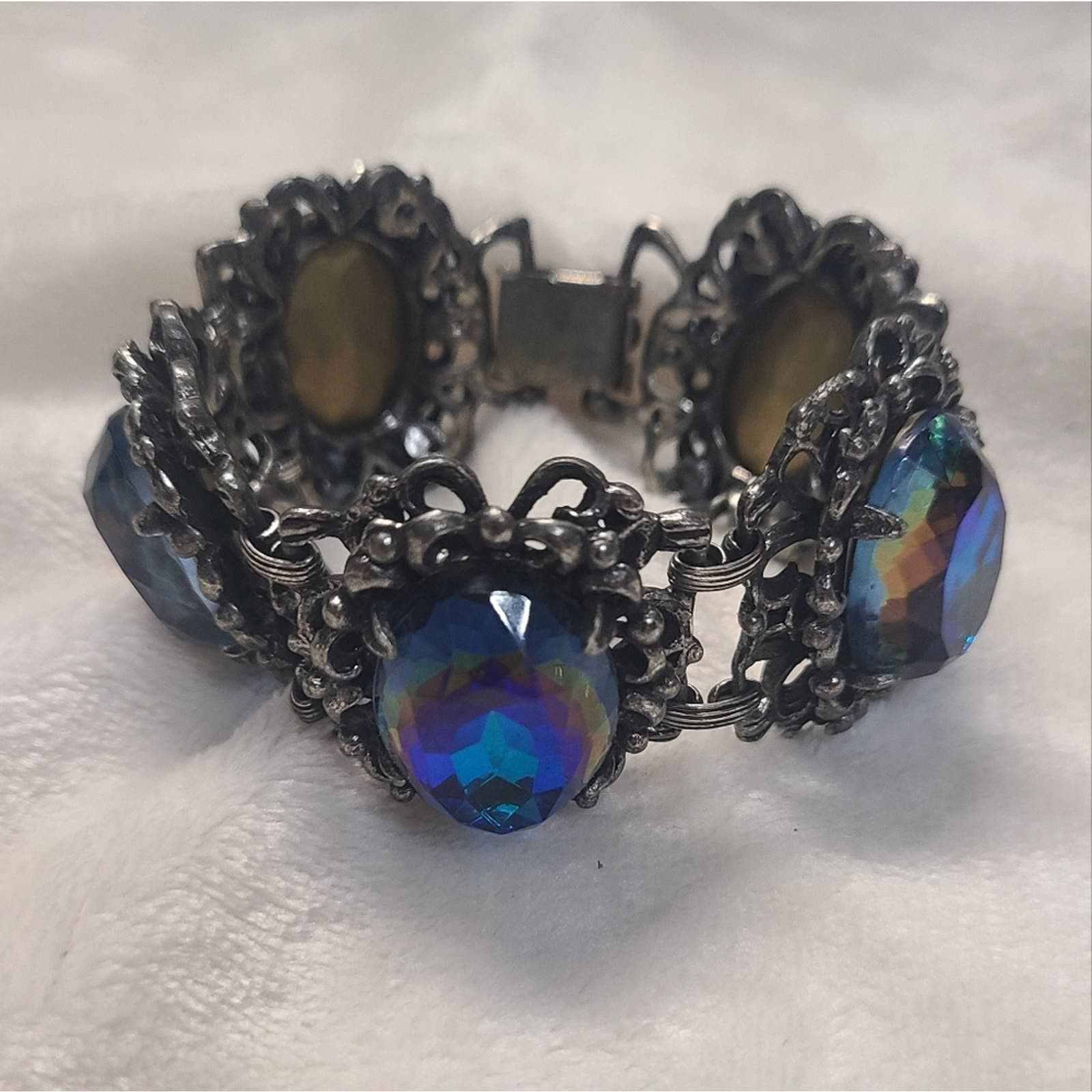 Vintage 50s Juliana D&E Aurora Borealis Statement Bracelet