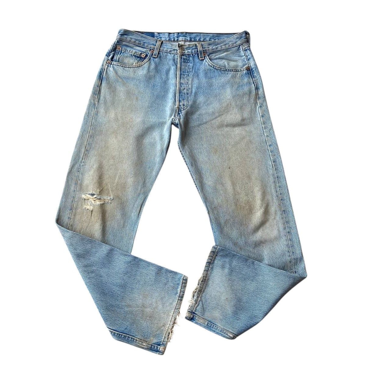 Levi's Vintage Clothing VINTAGE 00S LEVIS 501 DISTRESSED DENIM W32X29"(J09-03) Size US 32 / EU 48 - 7 Thumbnail