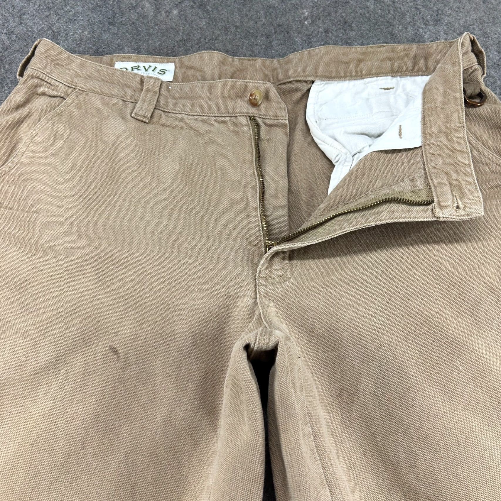 Orvis Orvis Pants Mens 36x32 Brown Chino Relaxed Straight Canvas Cotton Workwear Baggy Size US 36 / EU 52 - 2 Thumbnail