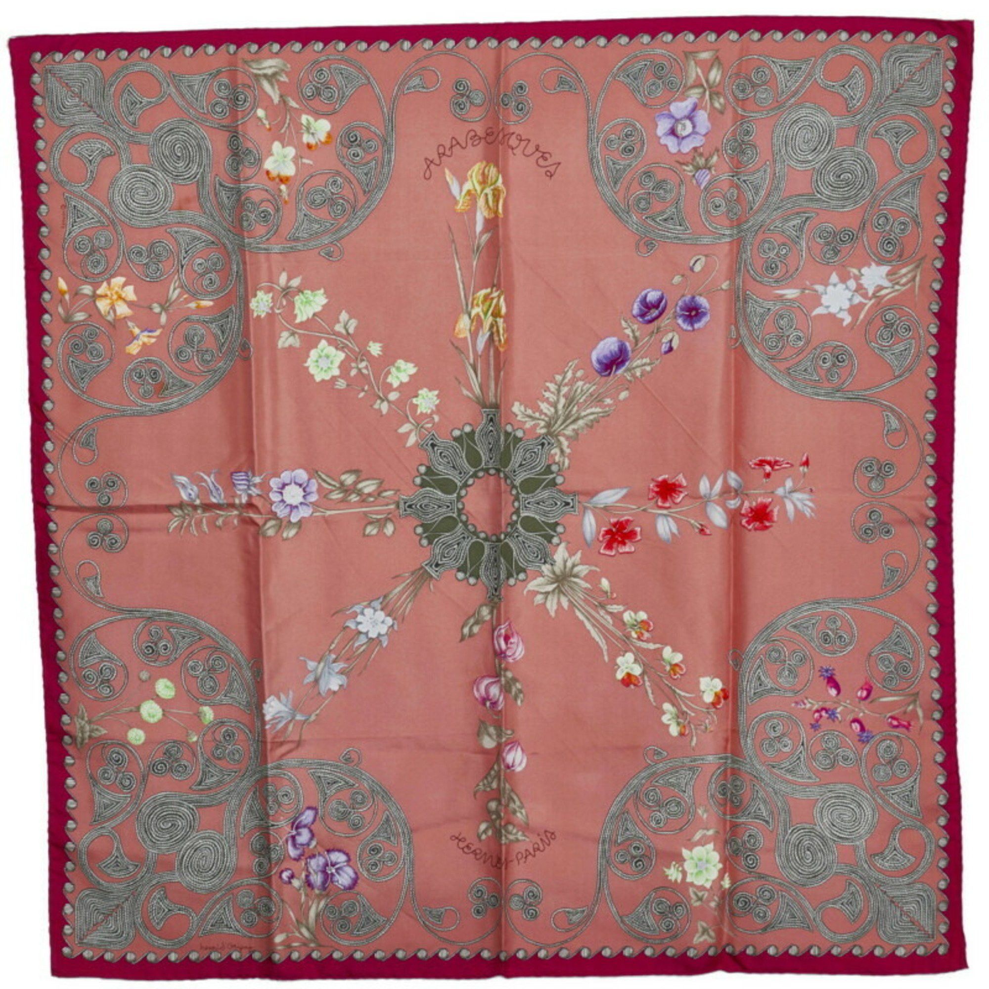 Hermes Hermes Carre 90 ARABESQUES Arabesque Petal Flower Scarf Muffler ...