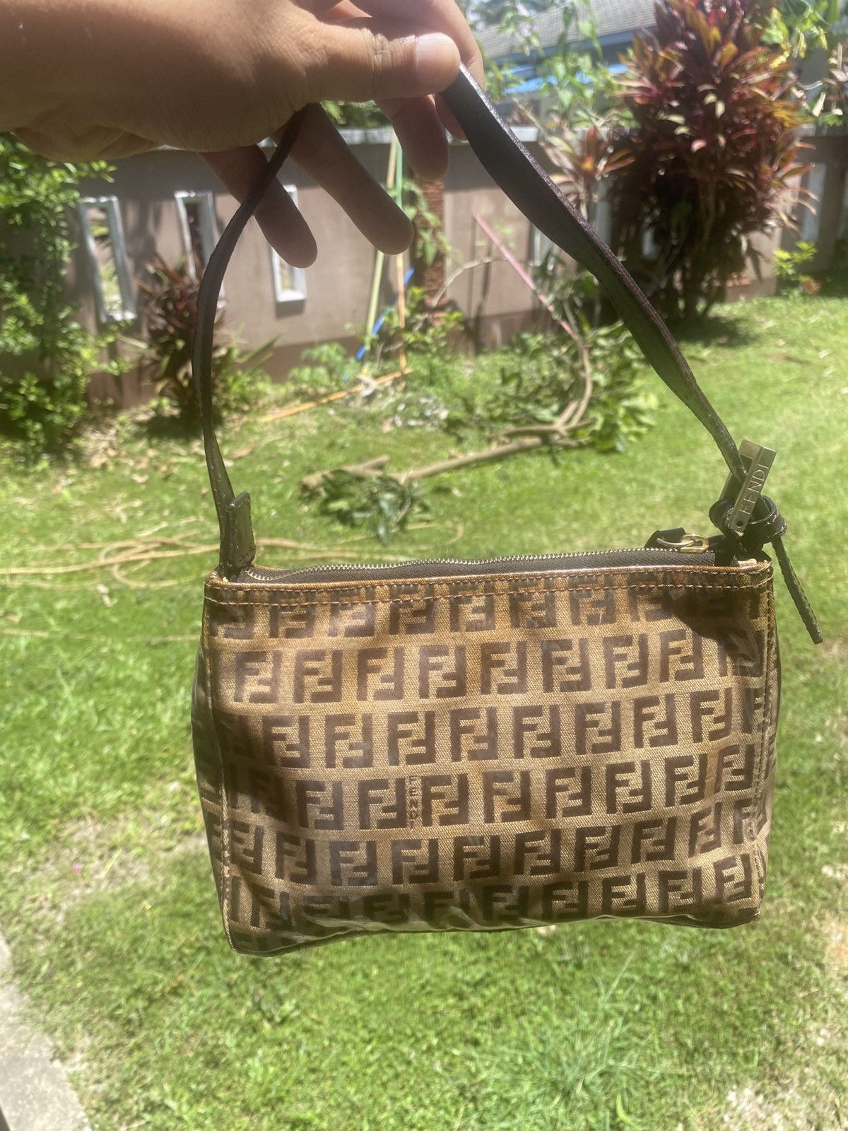 Fendi Authentic Fendi Zucchino PVC Pochette Bag Size ONE SIZE - 3 Thumbnail