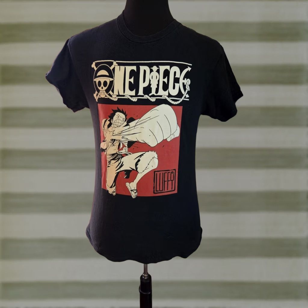 Ripple Junction One Piece Shirt Men’s Luffy Straw Hat Punch Ripple Junction Size M Black Cotton Crew Neck Short Sleeve Graphic Print T-Shirt Size US M / EU 48-50 / 2 - 1 Thumbnail