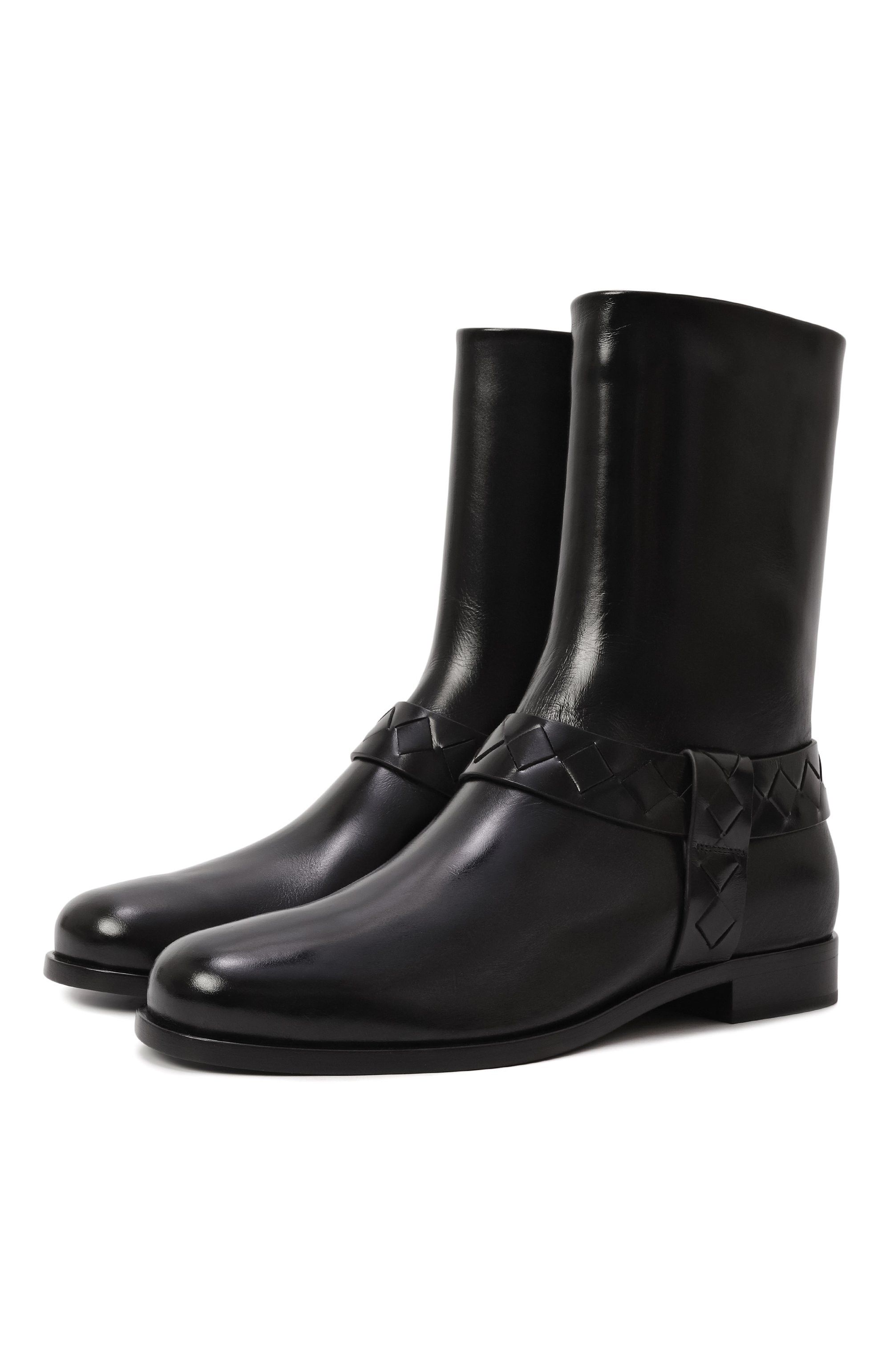 Bottega Veneta BOTTEGA VENETA Achille black leather tubular boots 10 43 q Size US 10 / EU 43 - 1 Thumbnail